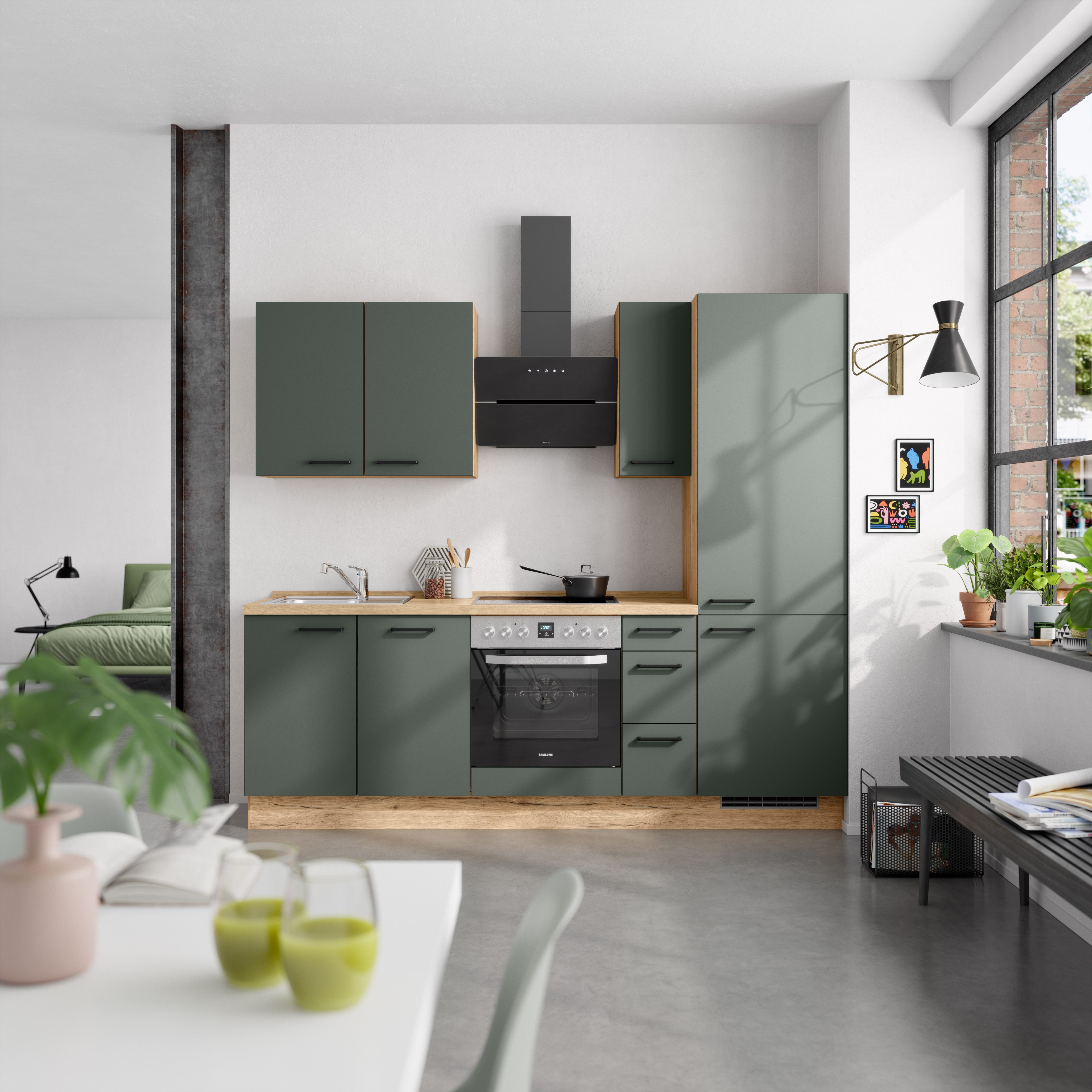 nobilia® Küchenzeile "Easytouch II", NEU: individuell anpassbar mit gratis Profi-Beratung, vormontiert, Breite 240 cm, Ausrichtung wählbar, wahlw. mit E-Geräten