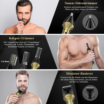 Vbrisi Haarschneider 6-in-1-Klingen Haarschneidemaschine, Schnurlose Trimmer, Rasierer Herren Elektrisch, Körperhaar-Rasierer