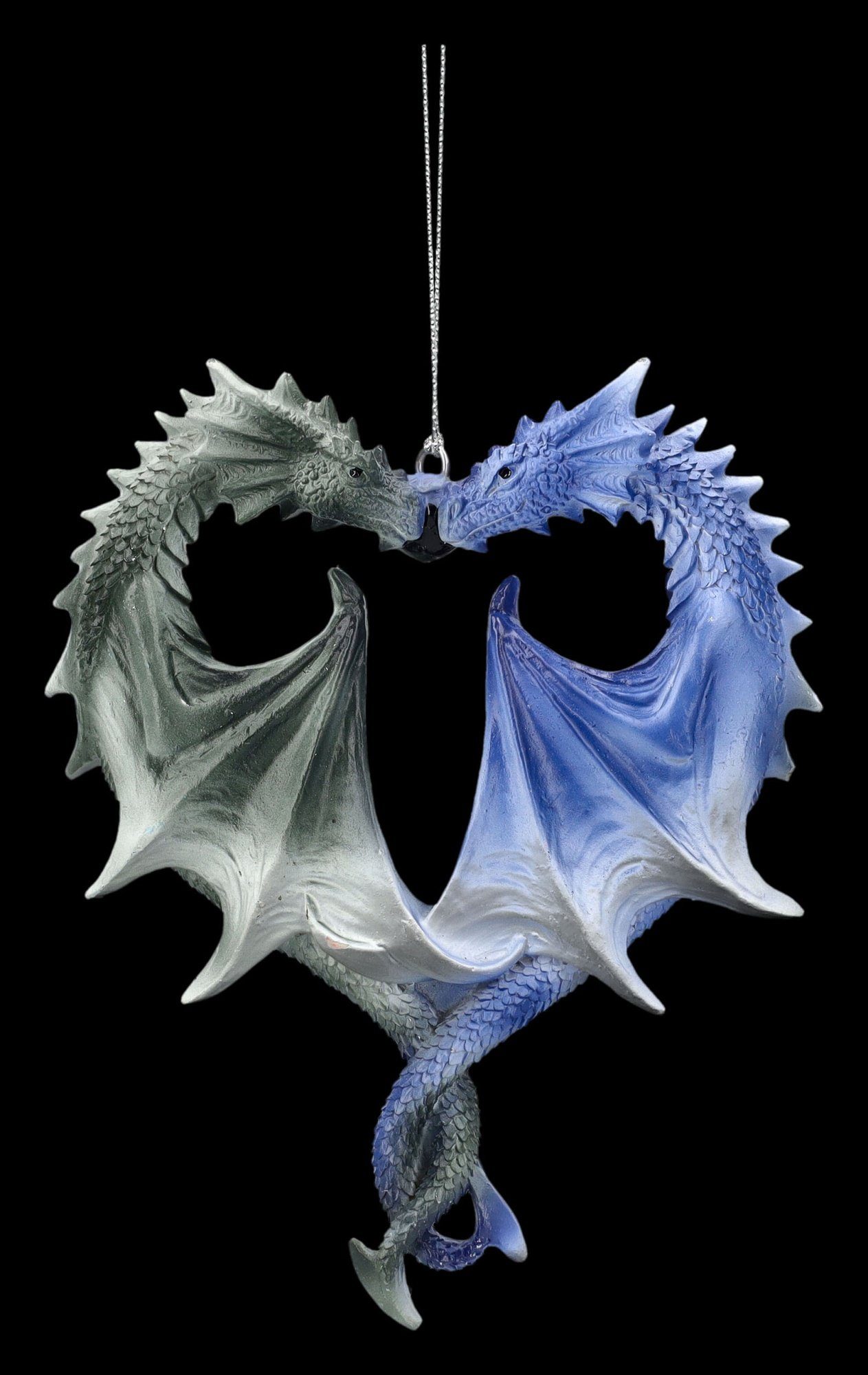Figuren Shop GmbH Christbaumschmuck Weihnachtsbaumschmuck - Drachen Herz - Fantasy Christbaumschmuck Deko (1-tlg)