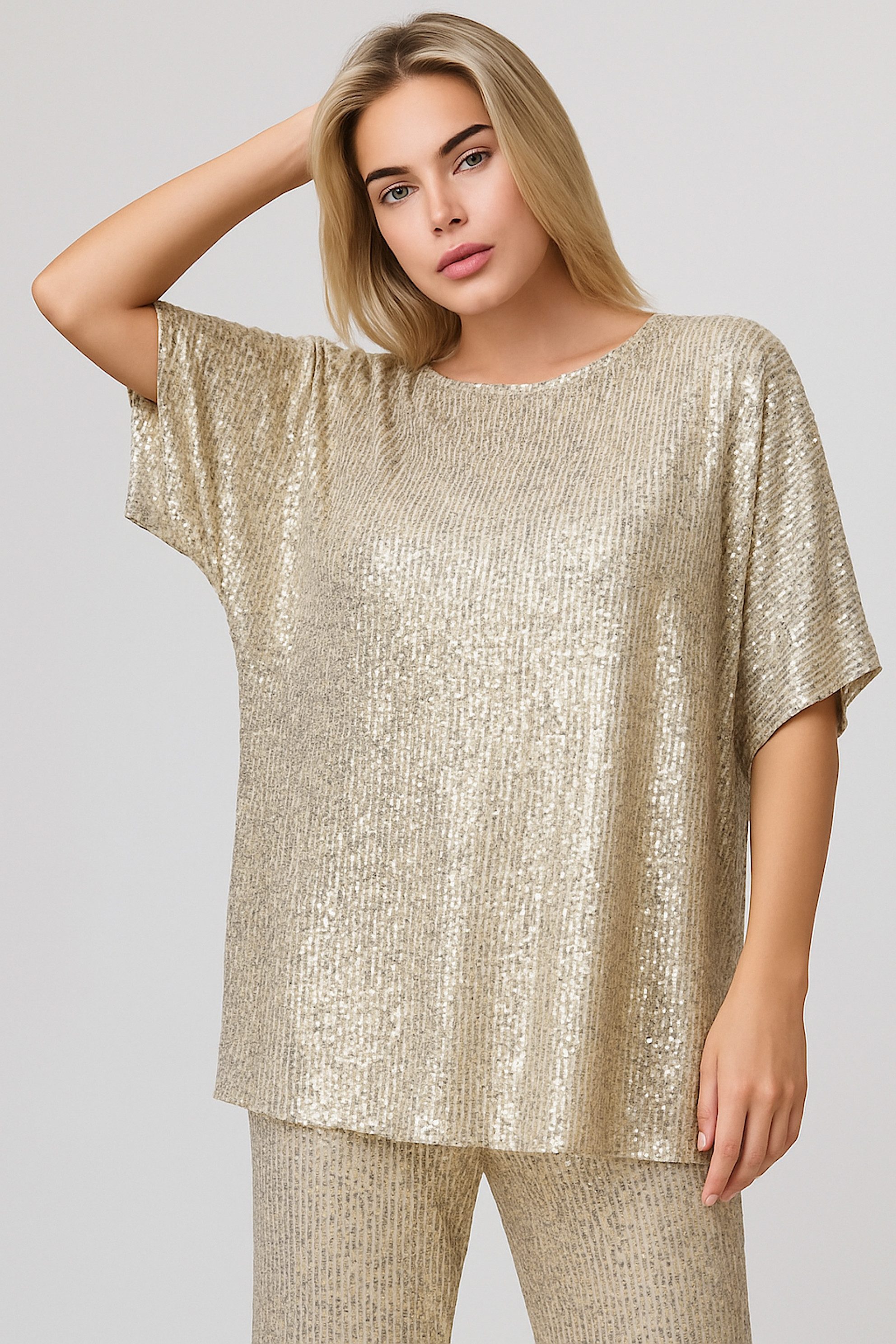 Worldclassca Paillettenshirt Worldclassca Paillettenshirt Oversize Bluse mi günstig online kaufen