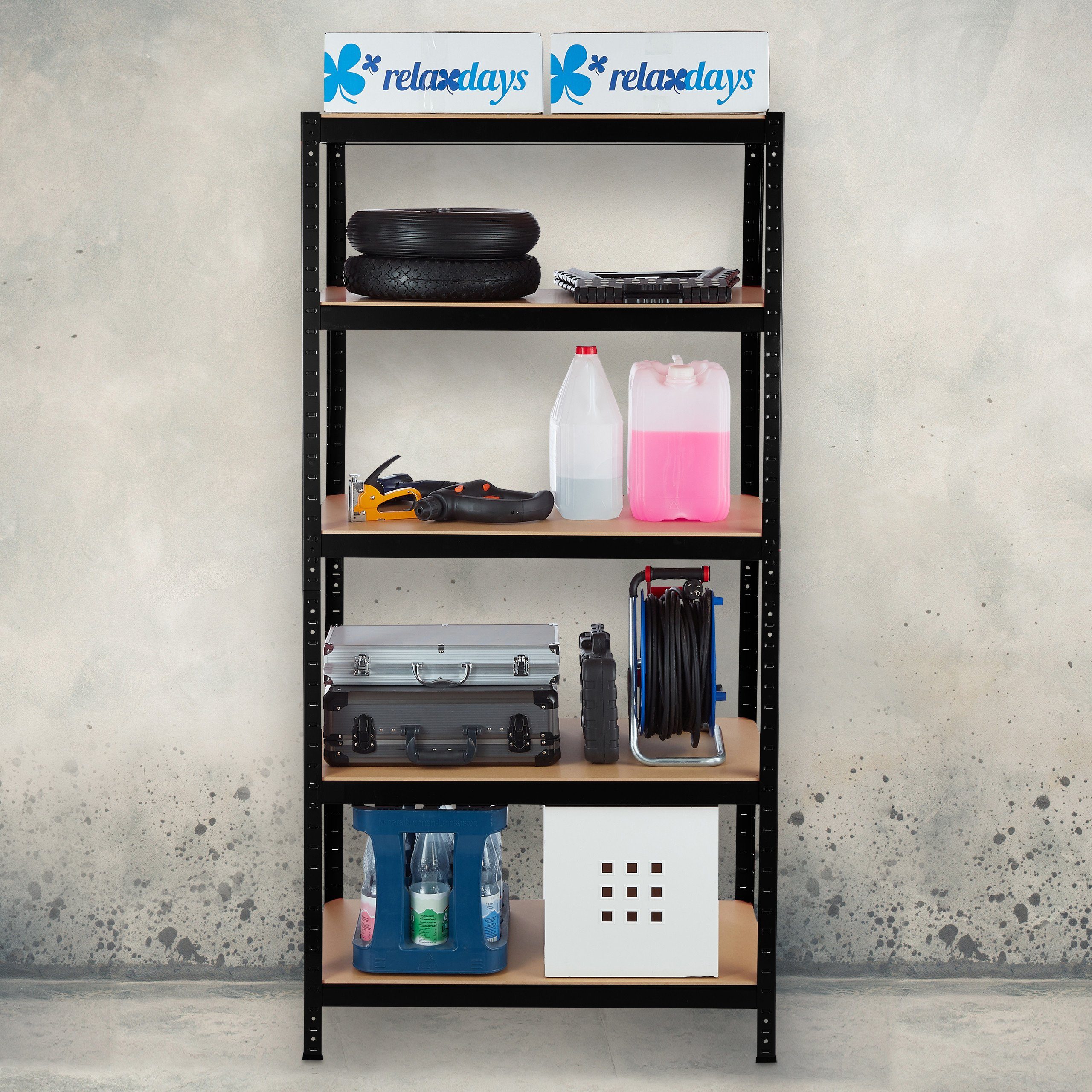 relaxdays Schwerlastregal 1325 kg schwarz