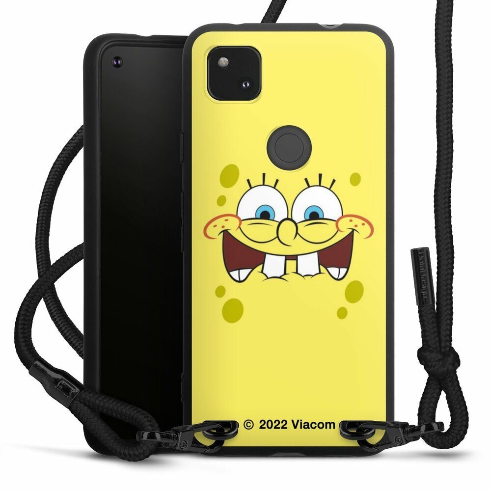 DeinDesign Handyhülle Spongebob Schwammkopf Offizielles Lizenzprodukt Kindheit, Google Pixel 4a Premium Handykette Hülle mit Band Case zum Umhängen