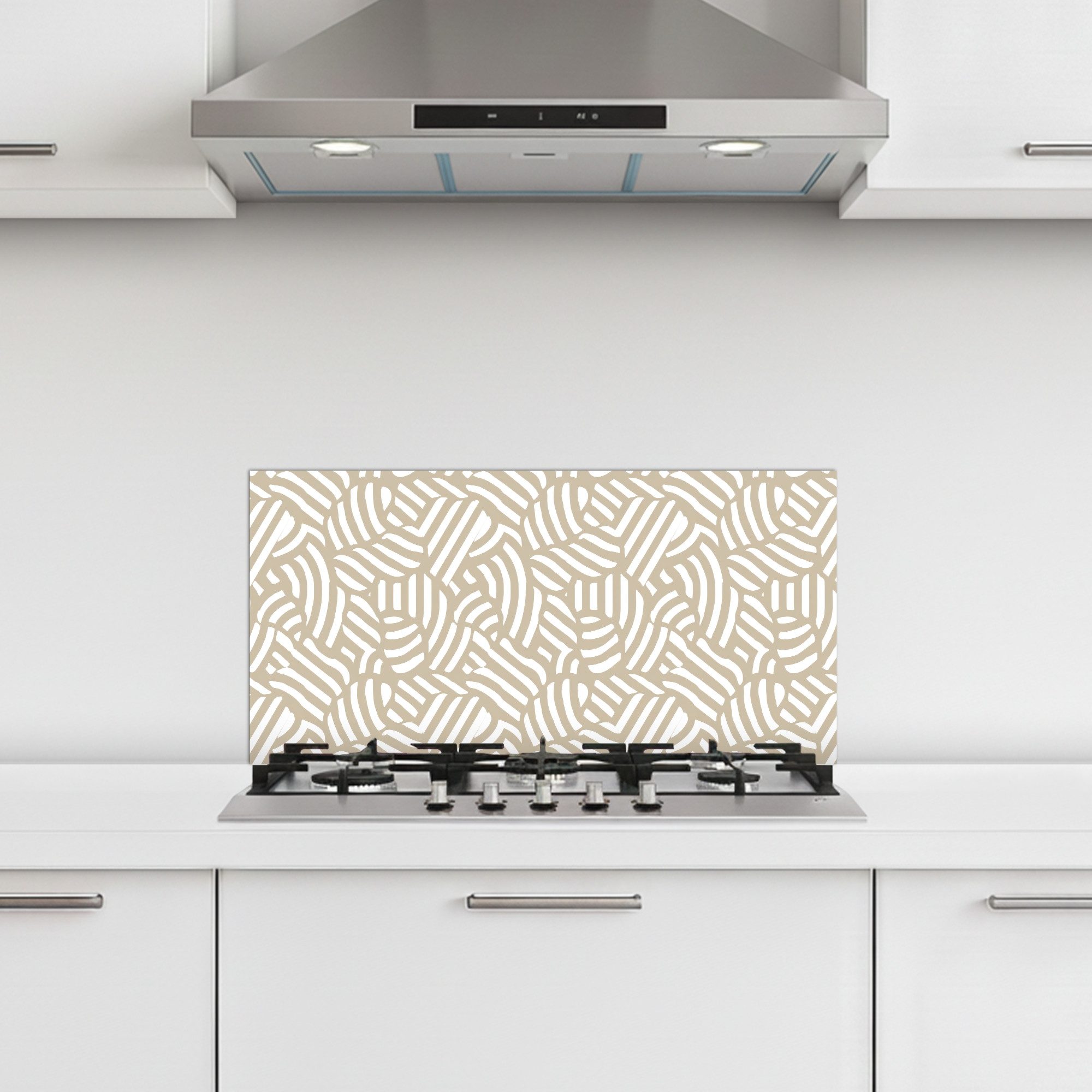 KitchenYeah Küchenrückwand selbstklebend (keine Folie) Abstrakt - Modern - Beige, (1-tlg), Küchenrückwand, Spritzschutz, Kitchen, 60x30 cm