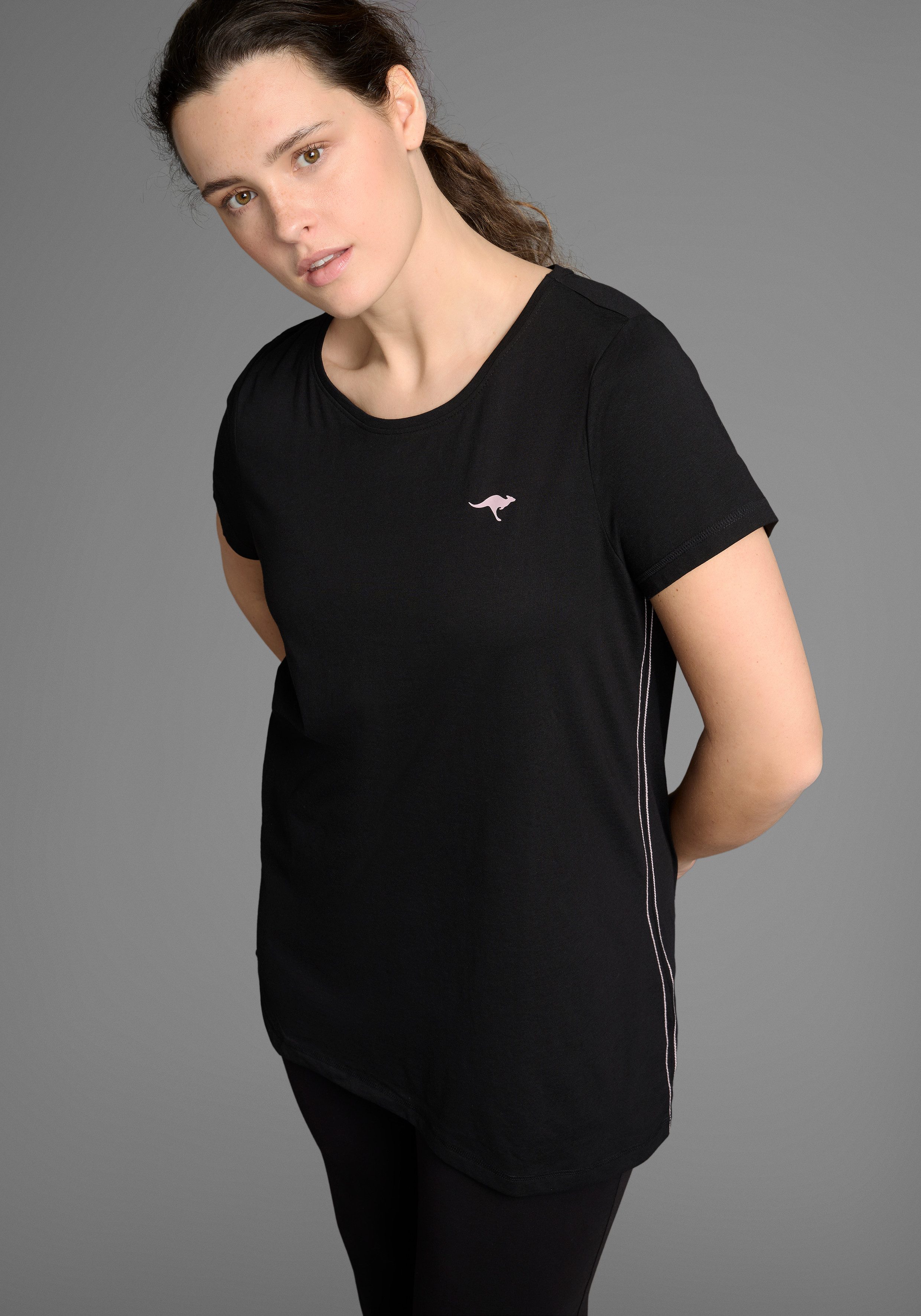 KangaROOS Longshirt (Packung, 2-tlg., 2er-Pack) Kurzarm, figurumschmeicheln günstig online kaufen