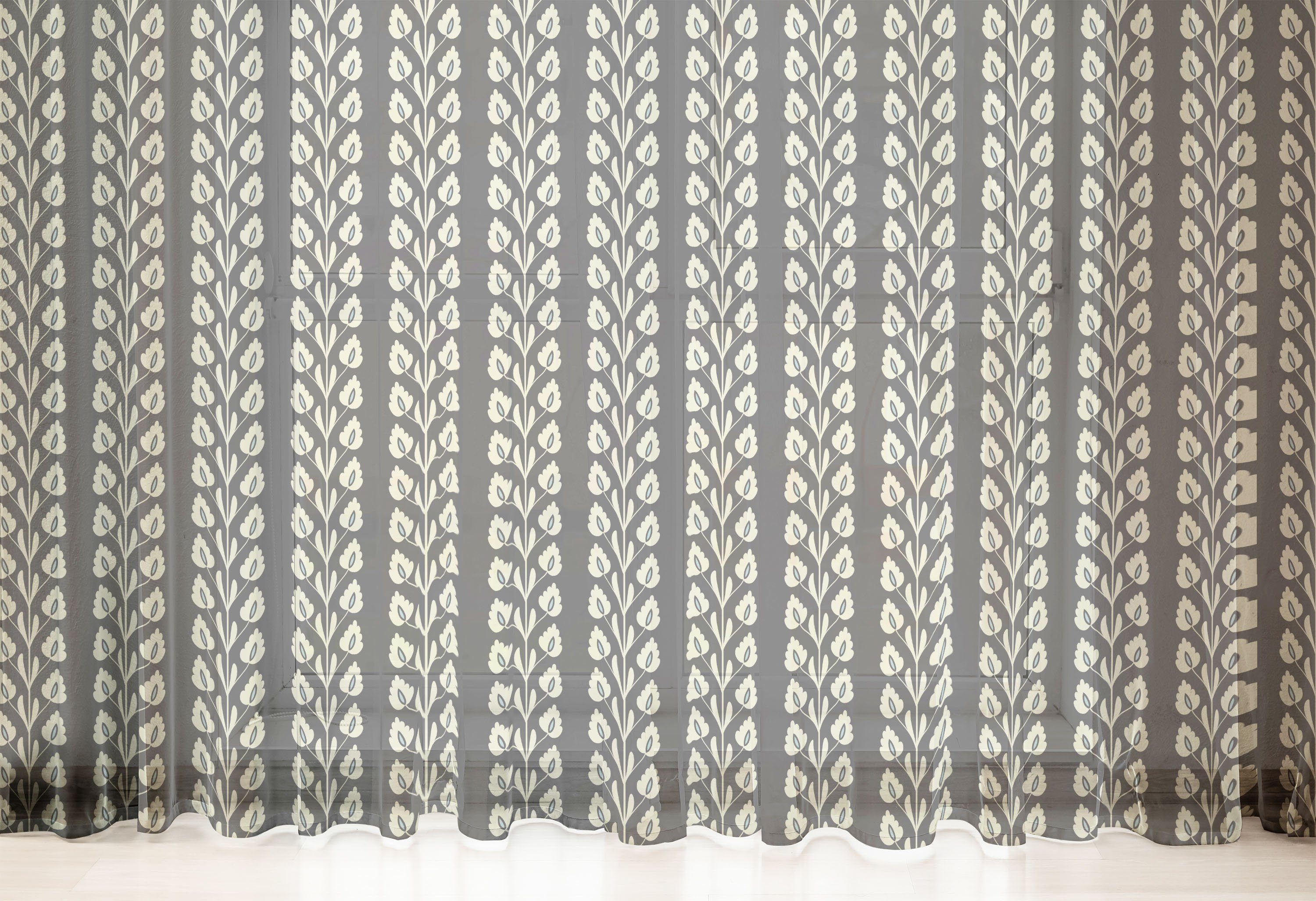Gardine Blatt Panels, schiere Schwarz-Weiss 2 Vertikale Party Hochzeit Abakuhaus, Drapierung Wellenförmige für