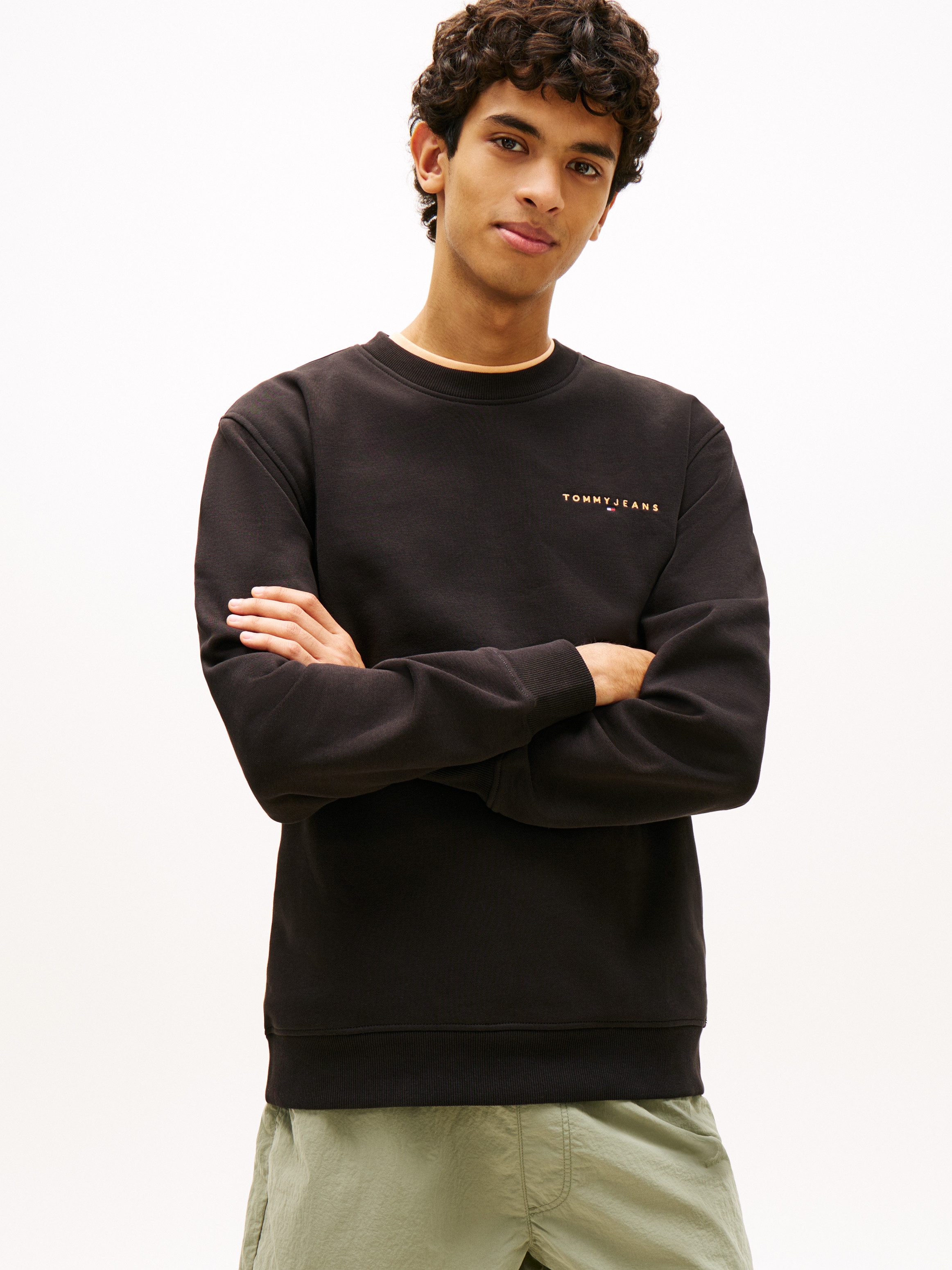 Tommy Jeans Sweatshirt TJM REG LINEAR CREW EXT mit Logostickerei