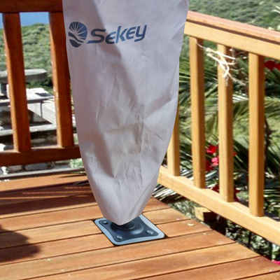 Sekey Schirmhalter Metall Universal-Bodenplatte Sonnenschirmständer zum Einbetonieren