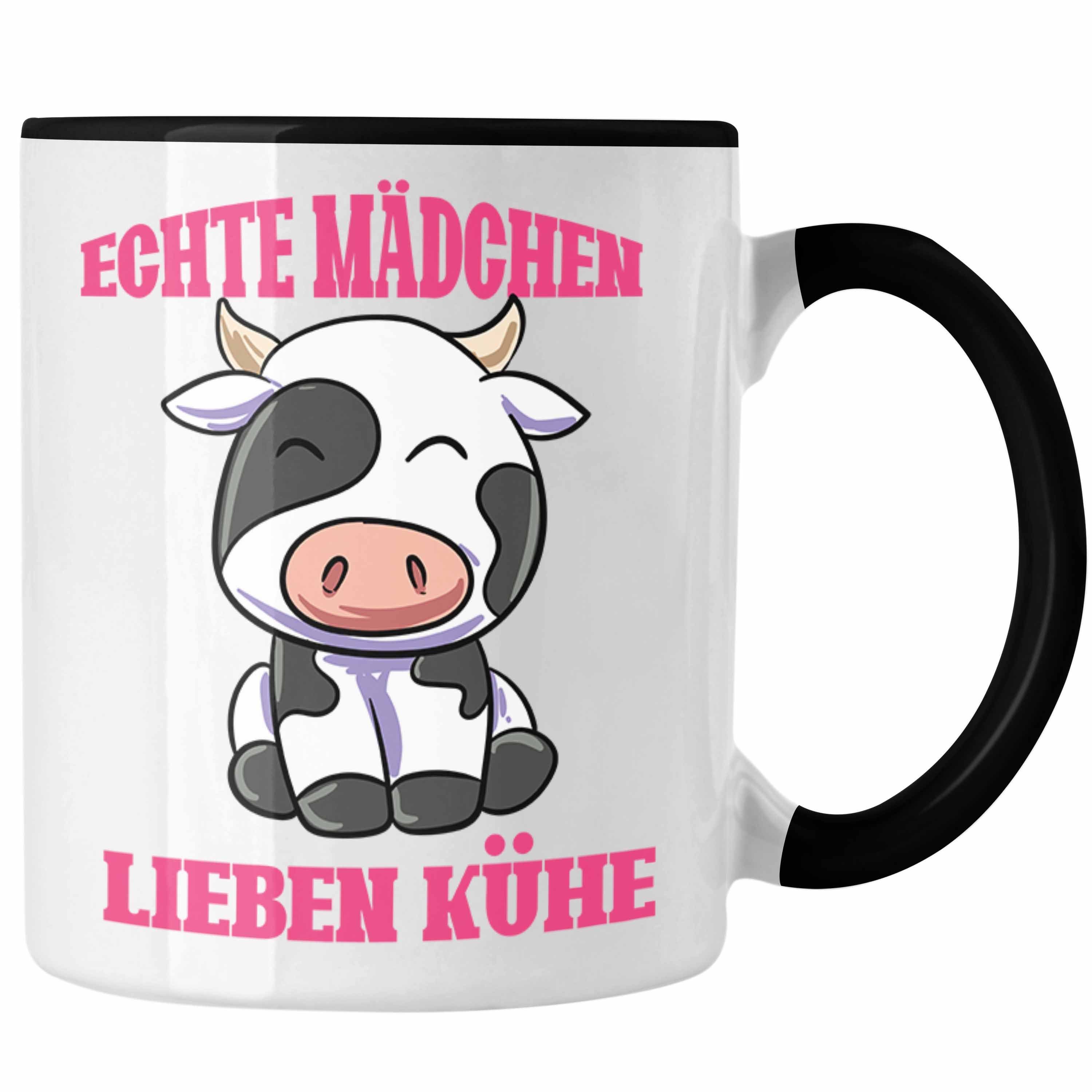 Geschenk Trendation Tasse Bäuerin Schwarz Tasse Lieben Gesch Landwirtin Echte Kuh Kühe Mädchen