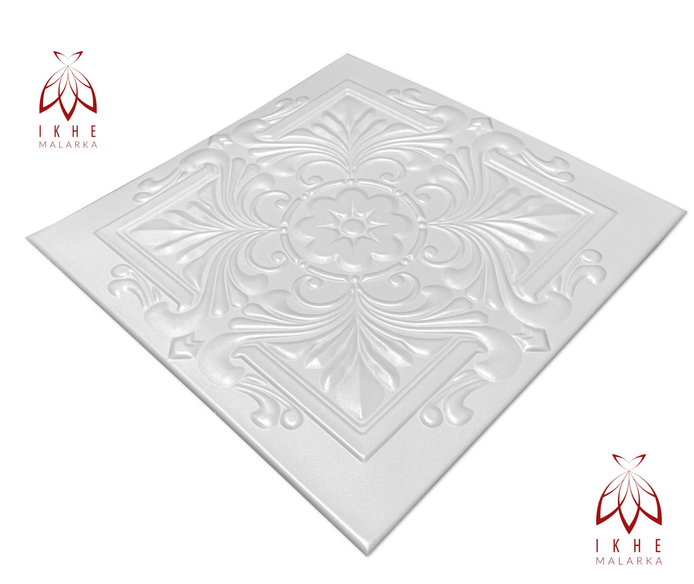 IKHEMalarka 3D Wandpaneel aus Polystyrol Styropor XPS 2m² = 8 Stück, BxL: 50,00x50,00 cm, 0,25 qm, (Platten XPS, Polystyrol Paneele) Paneelen für Decke & Wand