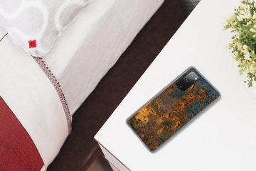 MuchoWow Handyhülle Metall - Rost - Gold, Phone Case, Handyhülle Samsung Galaxy S20 FE, Silikon, Schutzhülle