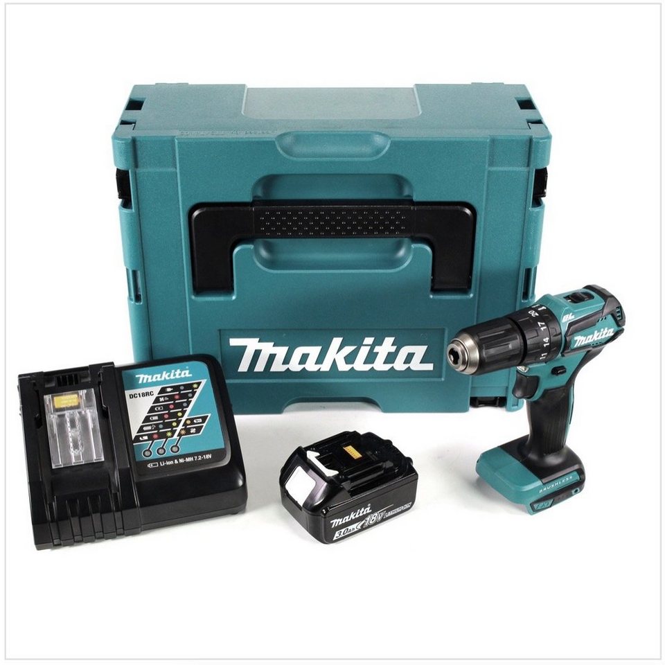 Thumbnail - Makita Schlagbohrmaschine DHP 483 RF1J Akku Schlagbohrschrauber 18V 40Nm im Makpac + 1x 3,0 Ah