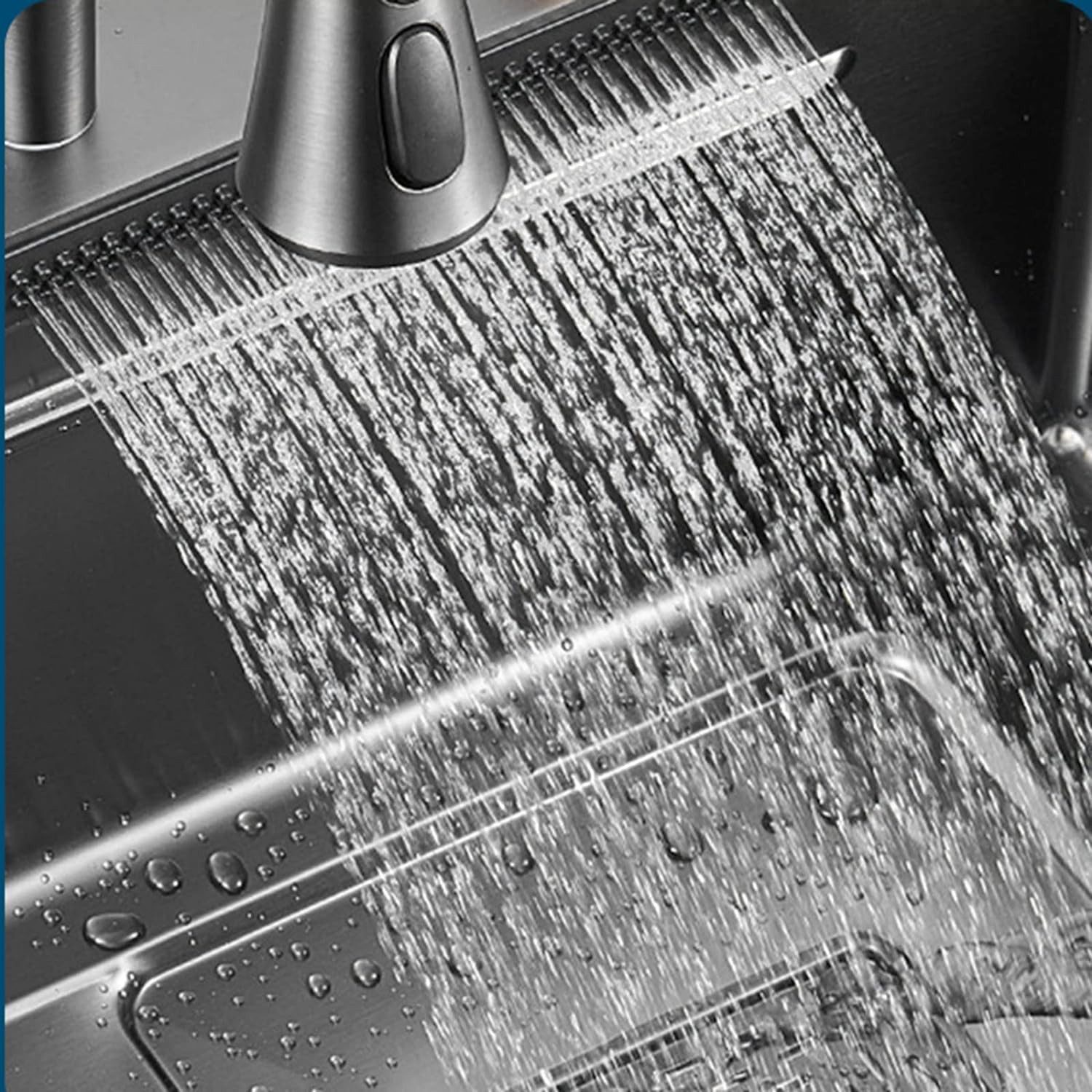 Faizee Home Küchenspüle Küchenspüle Nano 75x46cm - Wasserfallspüle aus hochwertigem Edelstahl, 75/46 cm