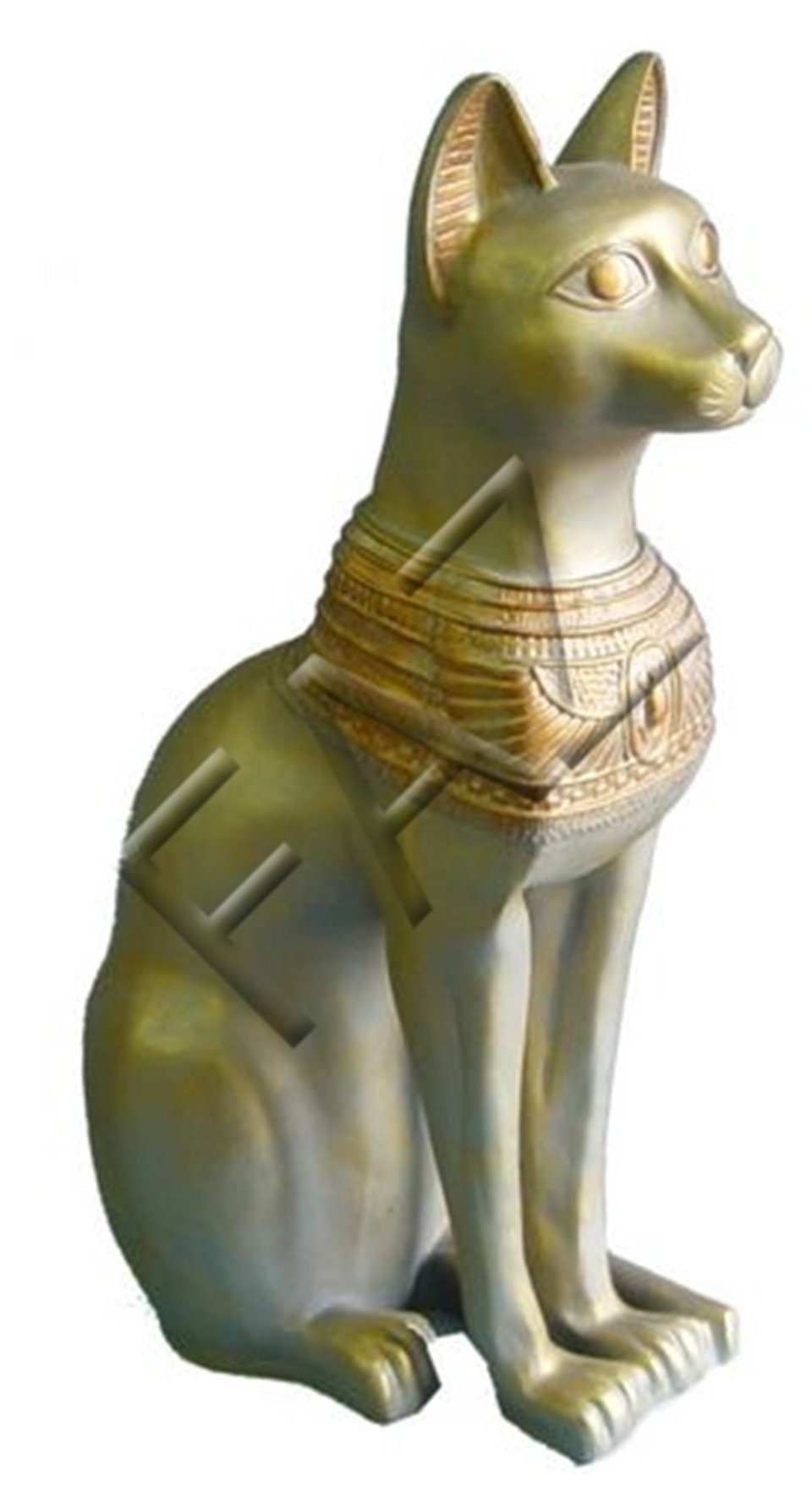 Skulpturen Skulptur Ägyptische Statue Katze Design Gold Figuren Dekofigur JVmoebel Figur