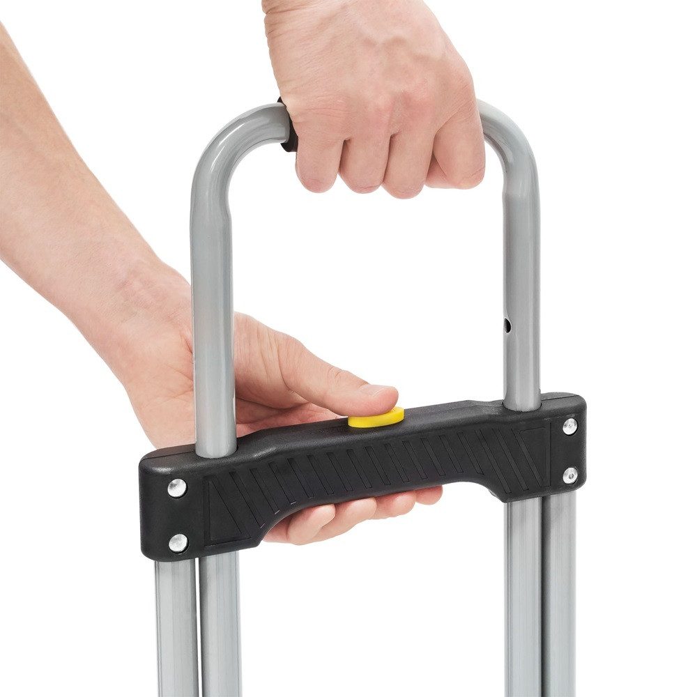 relaxdays 1 Folding Hand Truck, Transport Trolley up to 60kg, Quickly Assembles & Folds Down