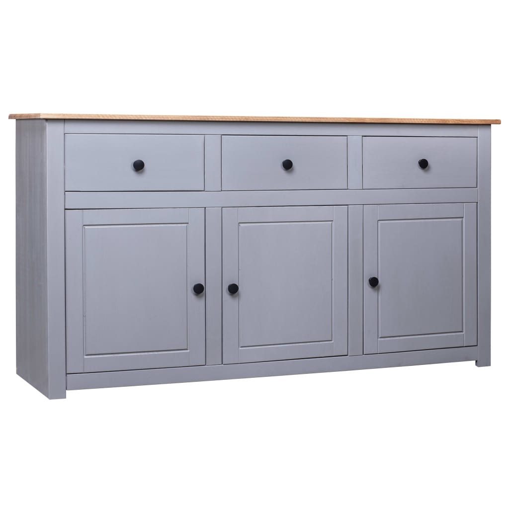 Sideboard Sideboard Grau 135 x 40 x 80 cm Massivholz Panama-Kiefer