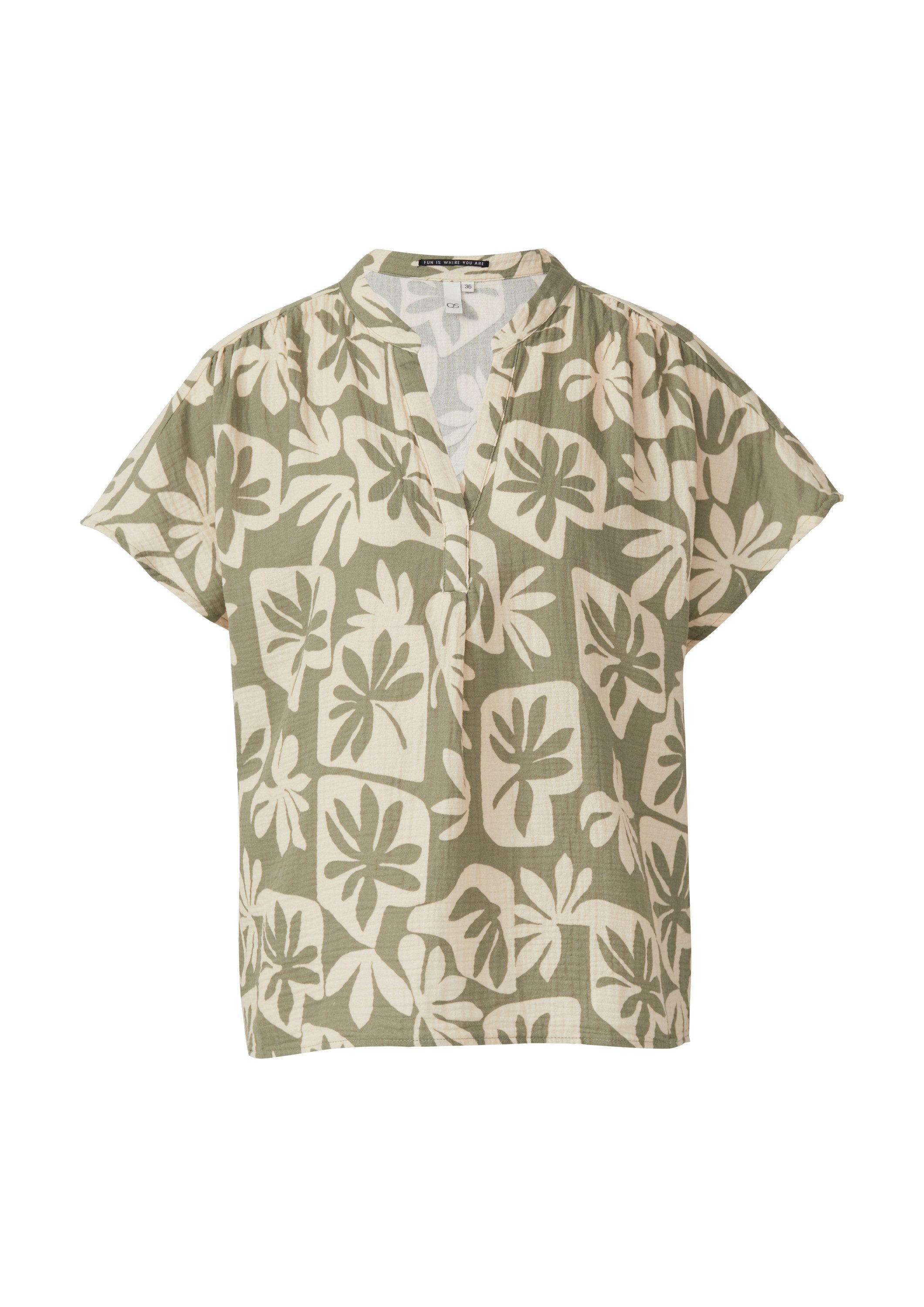 QS Kurzarmbluse Bluse Bluse aus Musselin günstig online kaufen