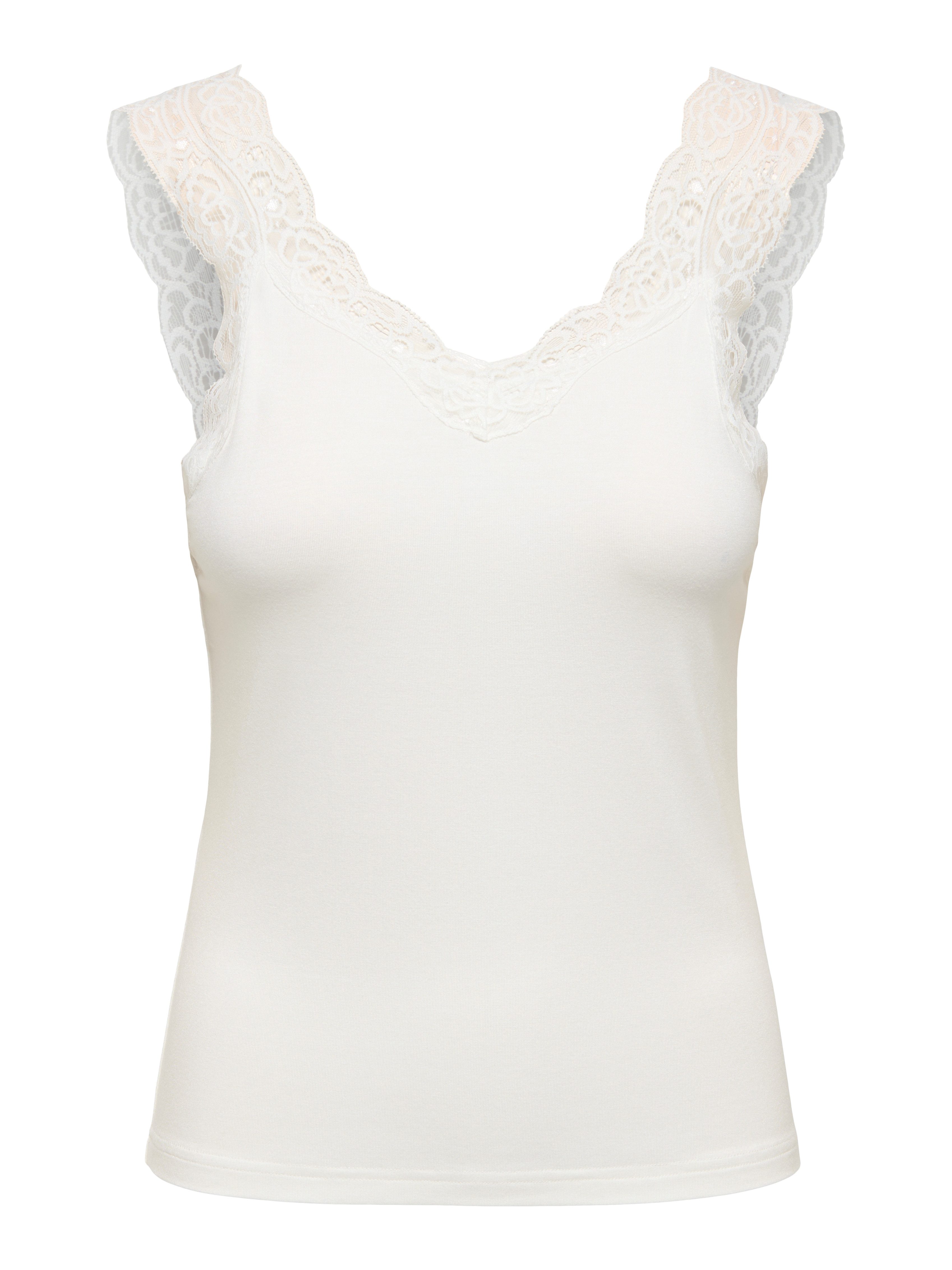 ONLY Spitzentop ONLLUNI TANK TOP WITH LACE DETAIL CS JRS Viskosemischung, regular fit