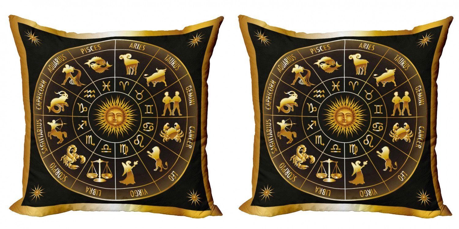 Kissenbezüge Modern Accent Doppelseitiger Astrologie Stück), (2 Kreis Abakuhaus Signs Sonne-Mond Digitaldruck