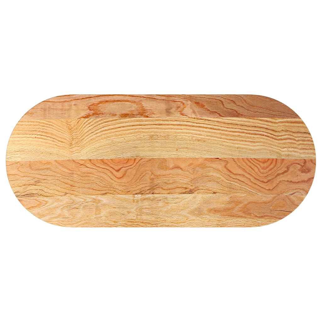 vidaXL Tischplatte Tischplatte Hellbraun 140x60x4 cm Massivholz Eiche Oval (1 St)