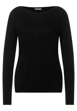 STREET ONE Strickpullover Street One Pullover in Unifarbe in Black (1-tlg) Locker geschnitten