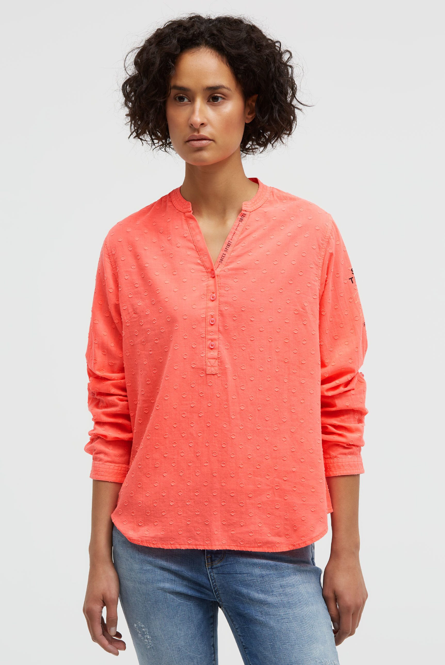 SOCCX Langarmbluse im Turn-Up-Look