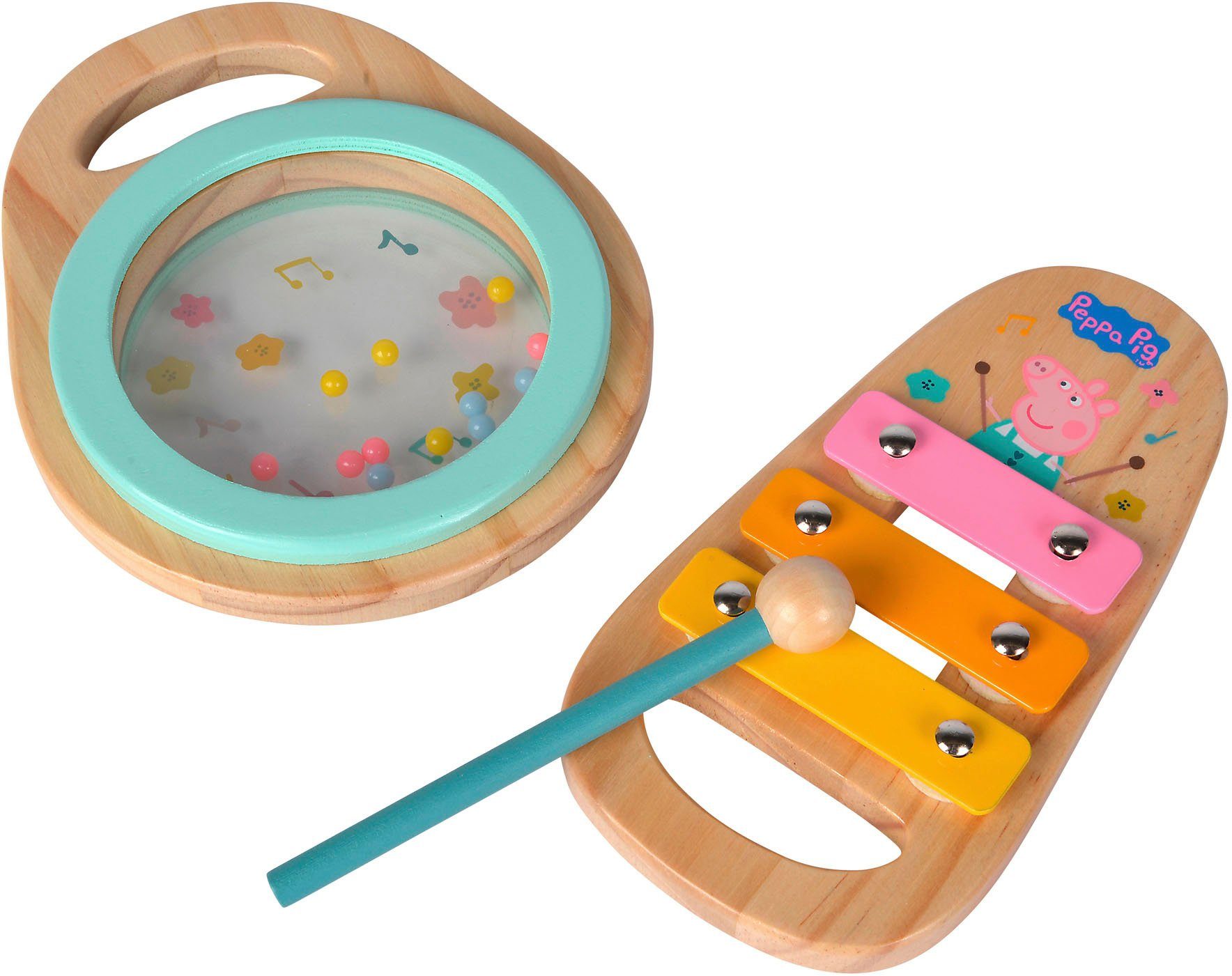 Spielzeug-Musikinstrument Peppa Pig Holz-Musikset, 2-tlg.