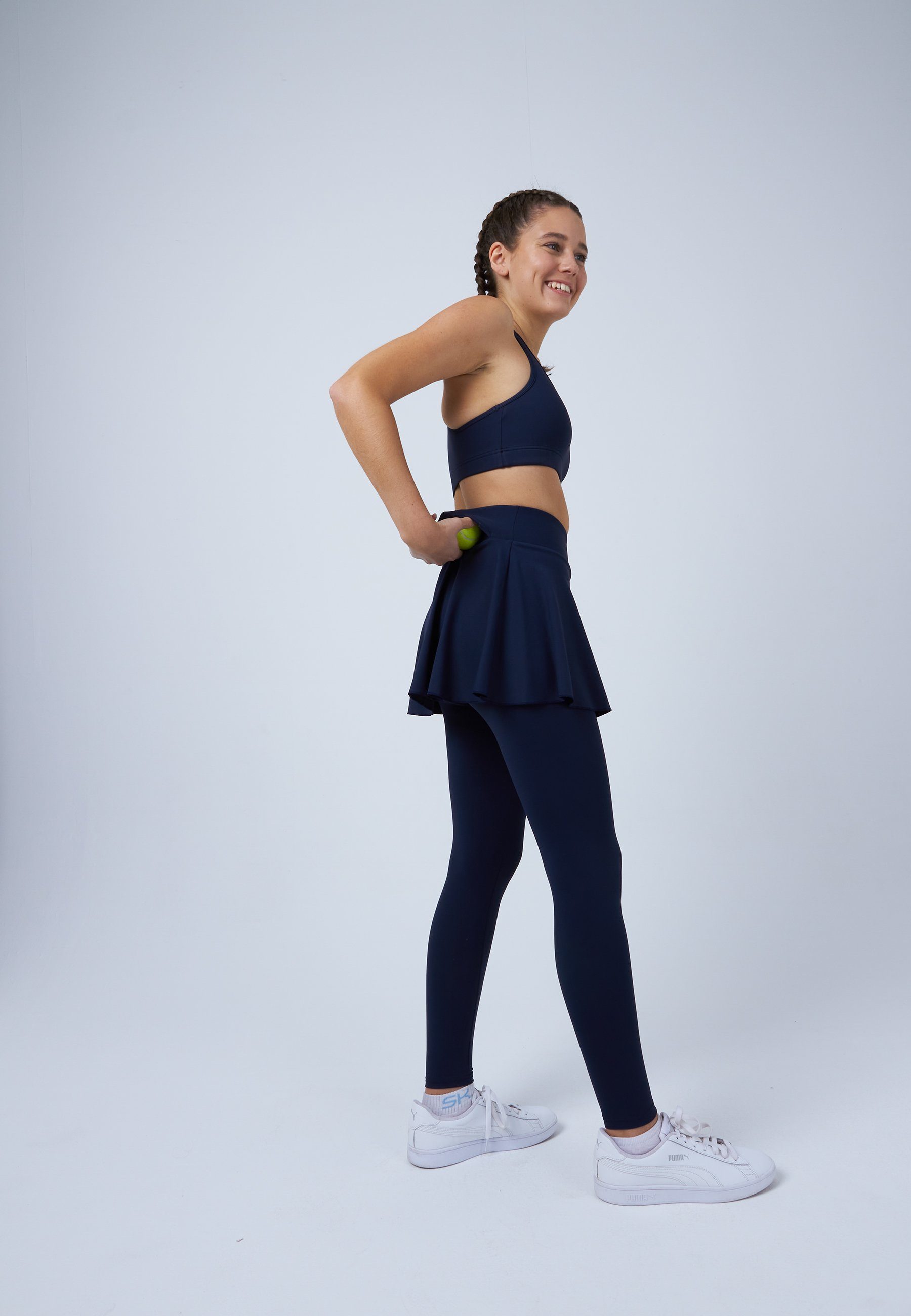 SPORTKIND Tennisrock Advantage 2-in-1 Tennis Skapri Rock mit Leggings Mädchen & Damen navy blau