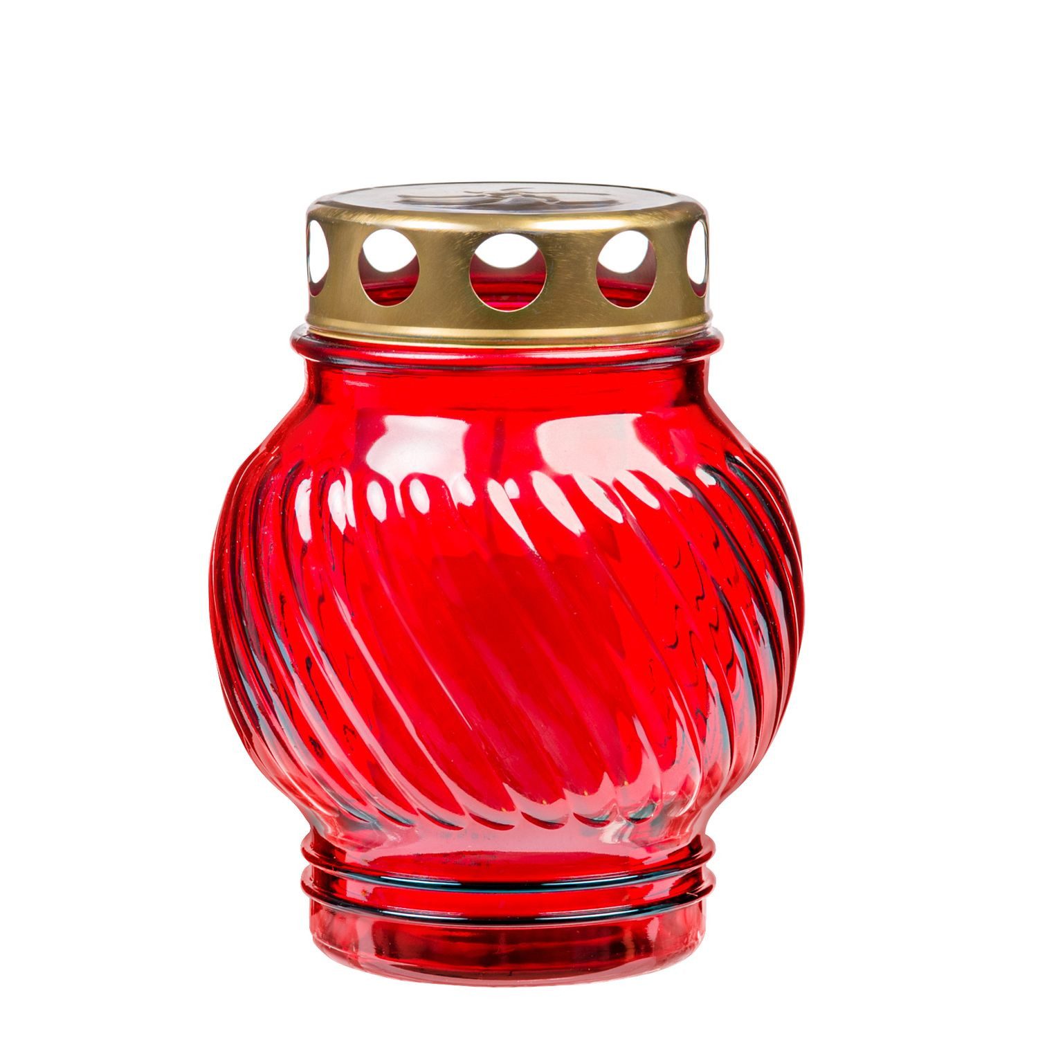 Glofrex S.C. Grabkerze Grablicht-Glas mit Kerze - rot - Höhe 13 cm - Brenndauer 16 h