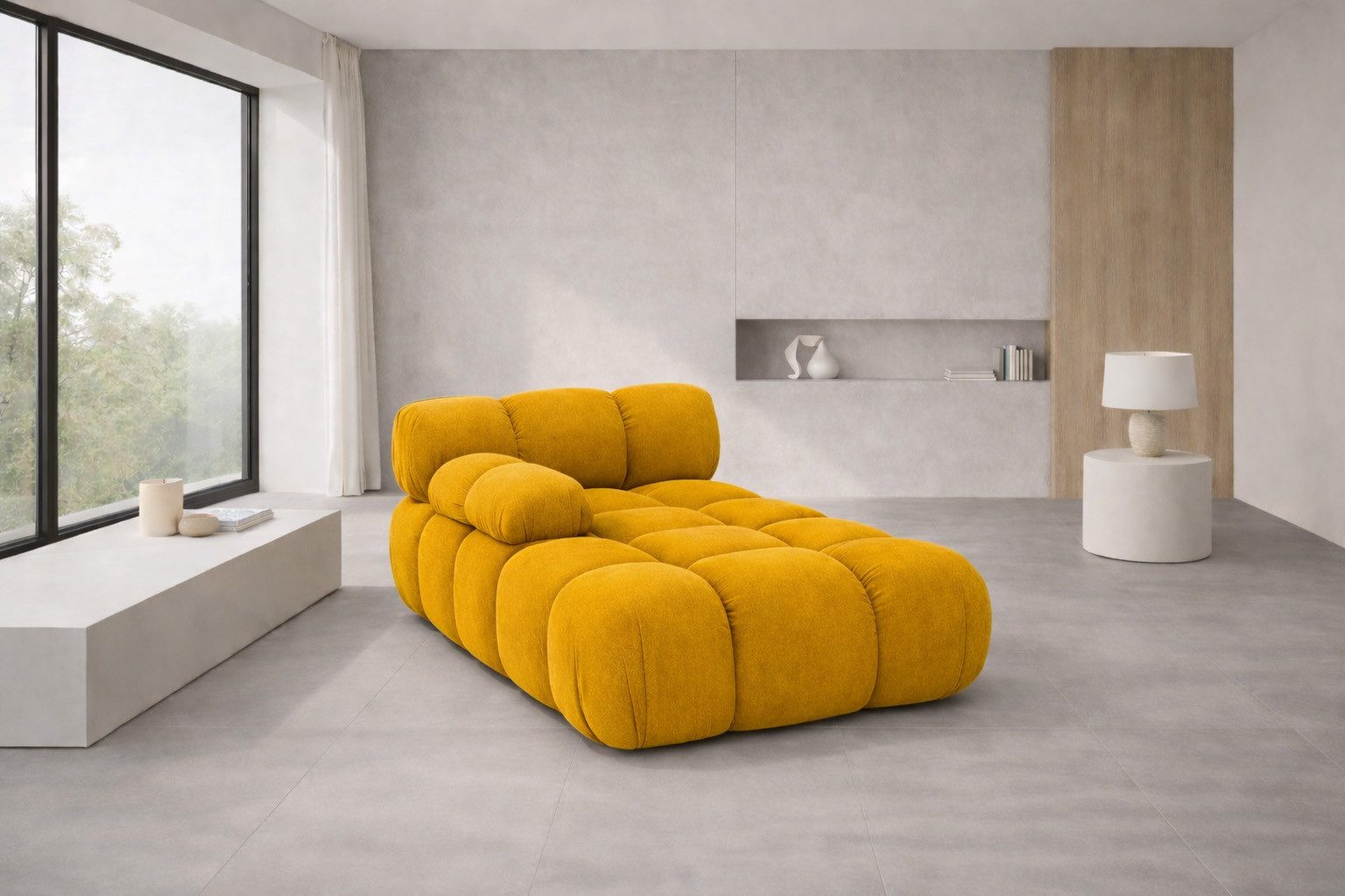 Kaiser Möbel Chaiselongue modular für Wohnzimmer, Veloursstoff Salvador, Selia, Chaiselongue, Veloursstoff Salvador,Teil eines Modulsystems,moderne, elegante Optik