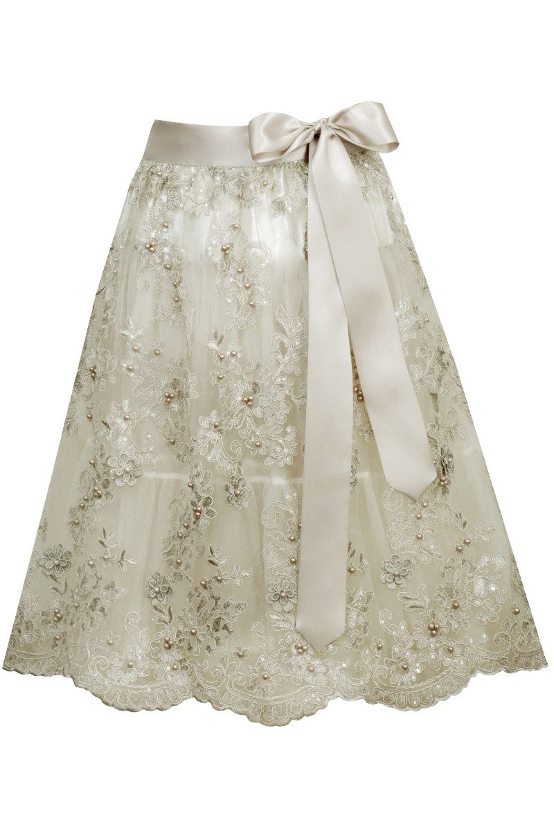 MarJo Dirndlschürze Dirndlschürze - NADINA - champagner, silber