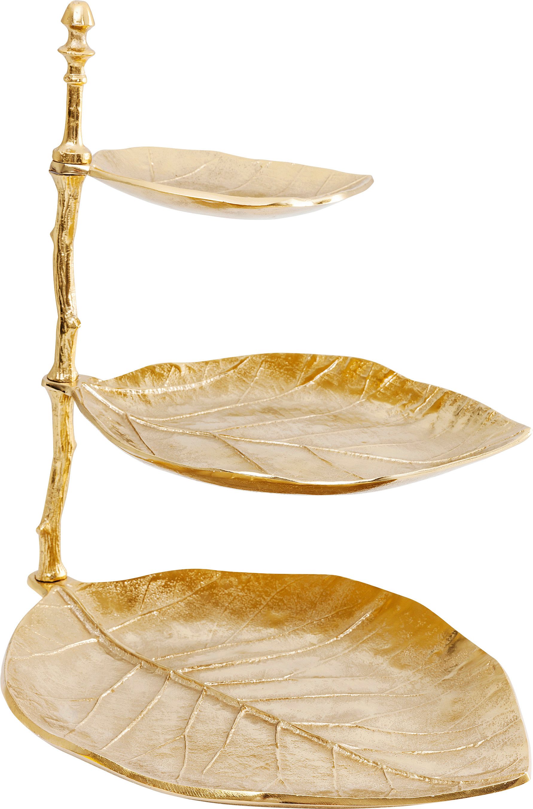 Kare Design Etagere Deko Etagere Leaf Gold, Aluminium