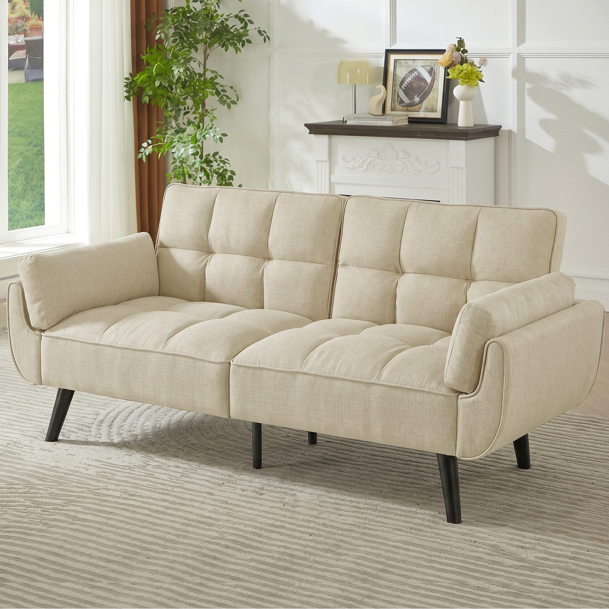 Jiexi Sofa Schlafsofa Länge inklusive Armlehnen 170/180/190cm Verstellbare