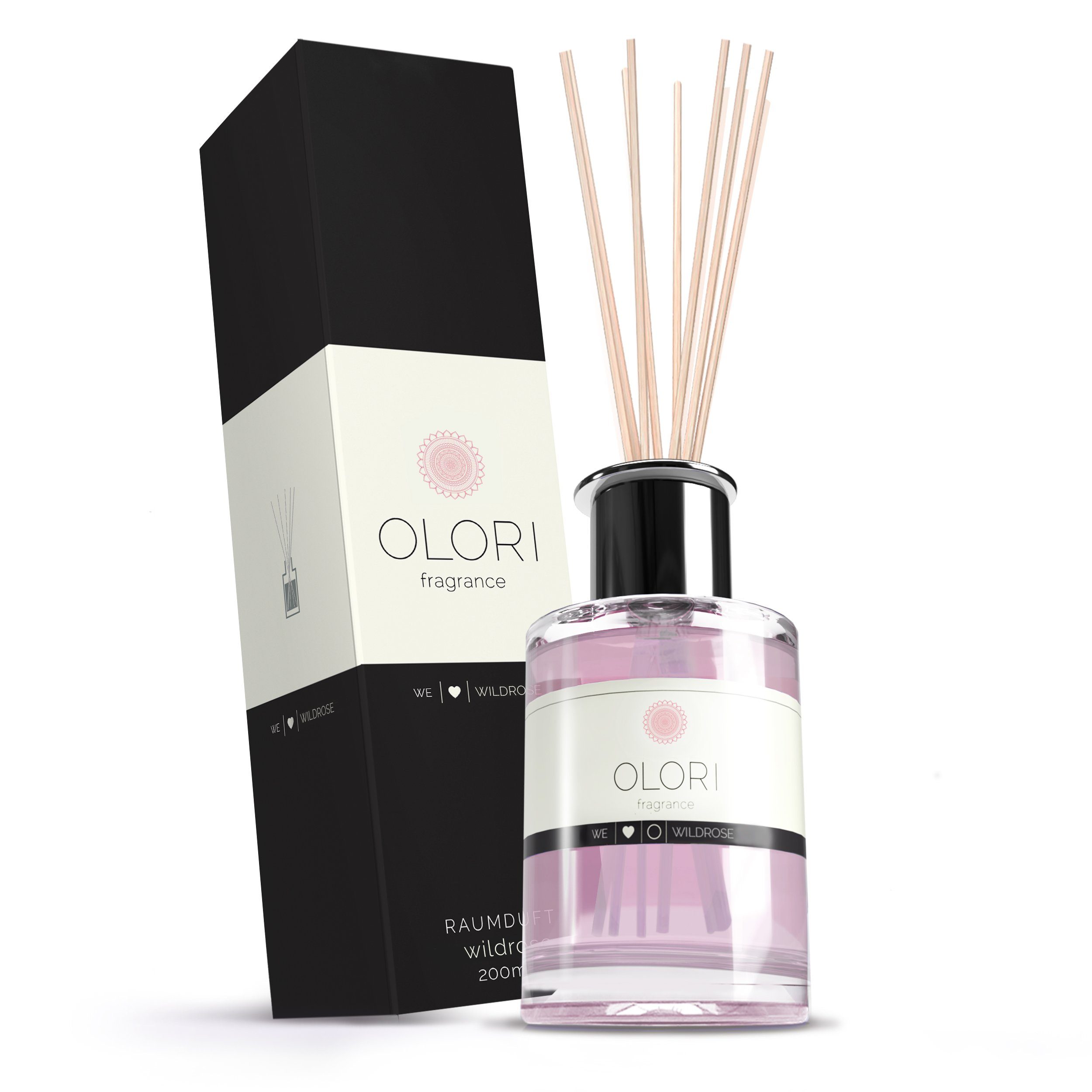 OLORI Raumduft Diffuser I Rose I mit ätherischen Ölen I 200 ml (1-St)