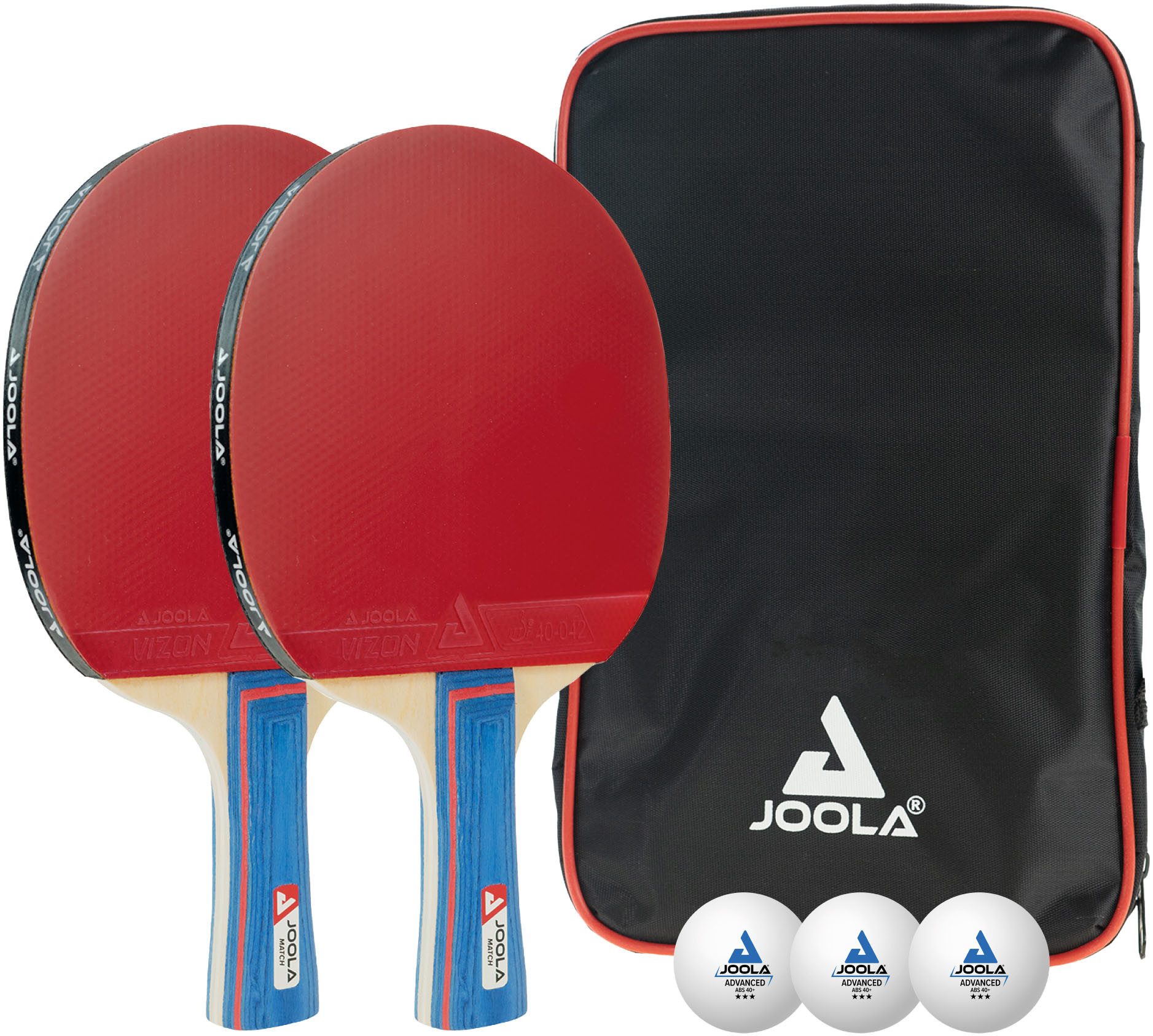 Joola Tischtennisschläger Duo (Set, 5-tlg., mit Bällen, mit Schlägerhülle)