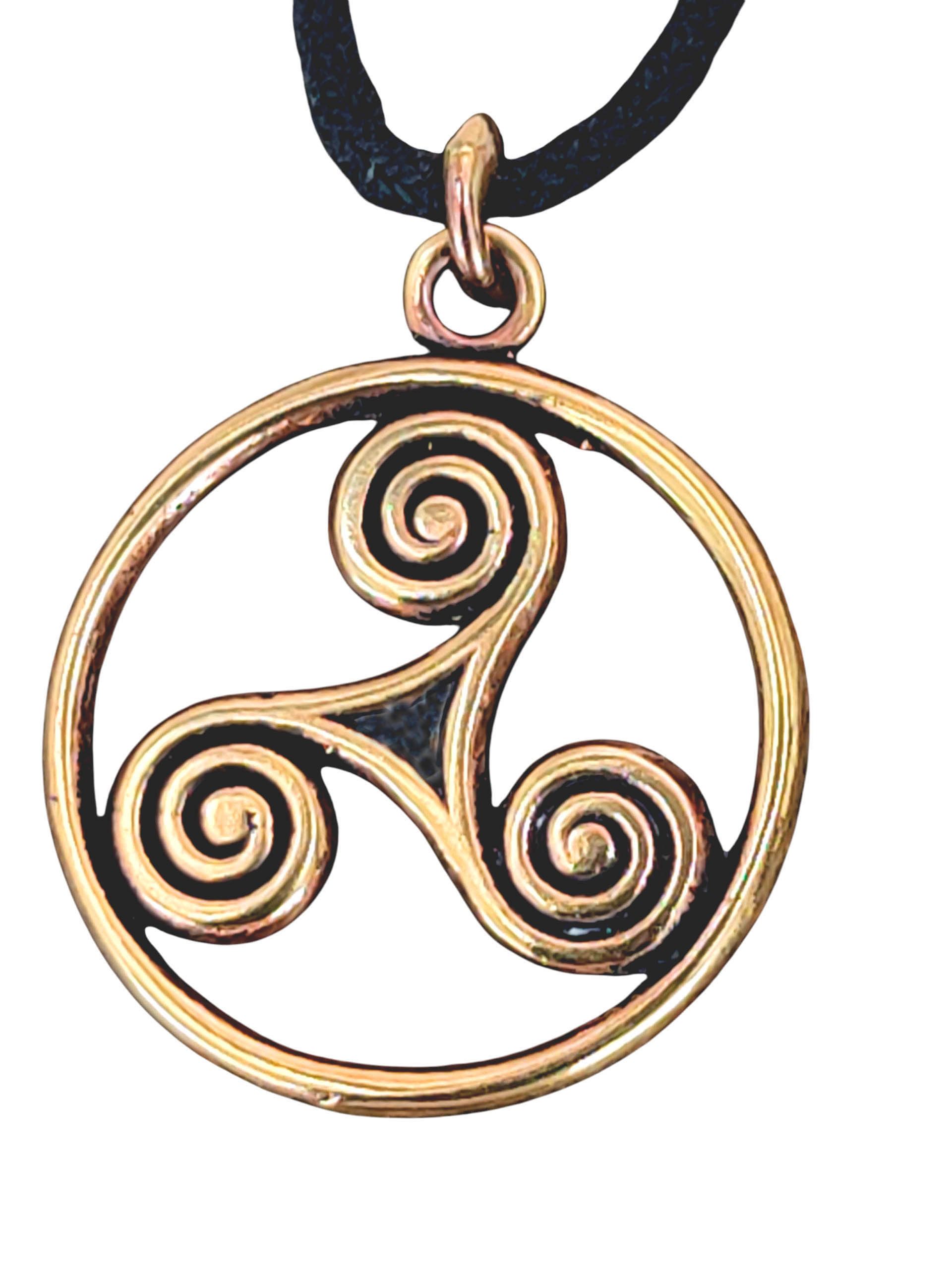 Kettenanhänger Triskelen Anhänger Bronze Triskel Dreier Spirale Triskele Kelten