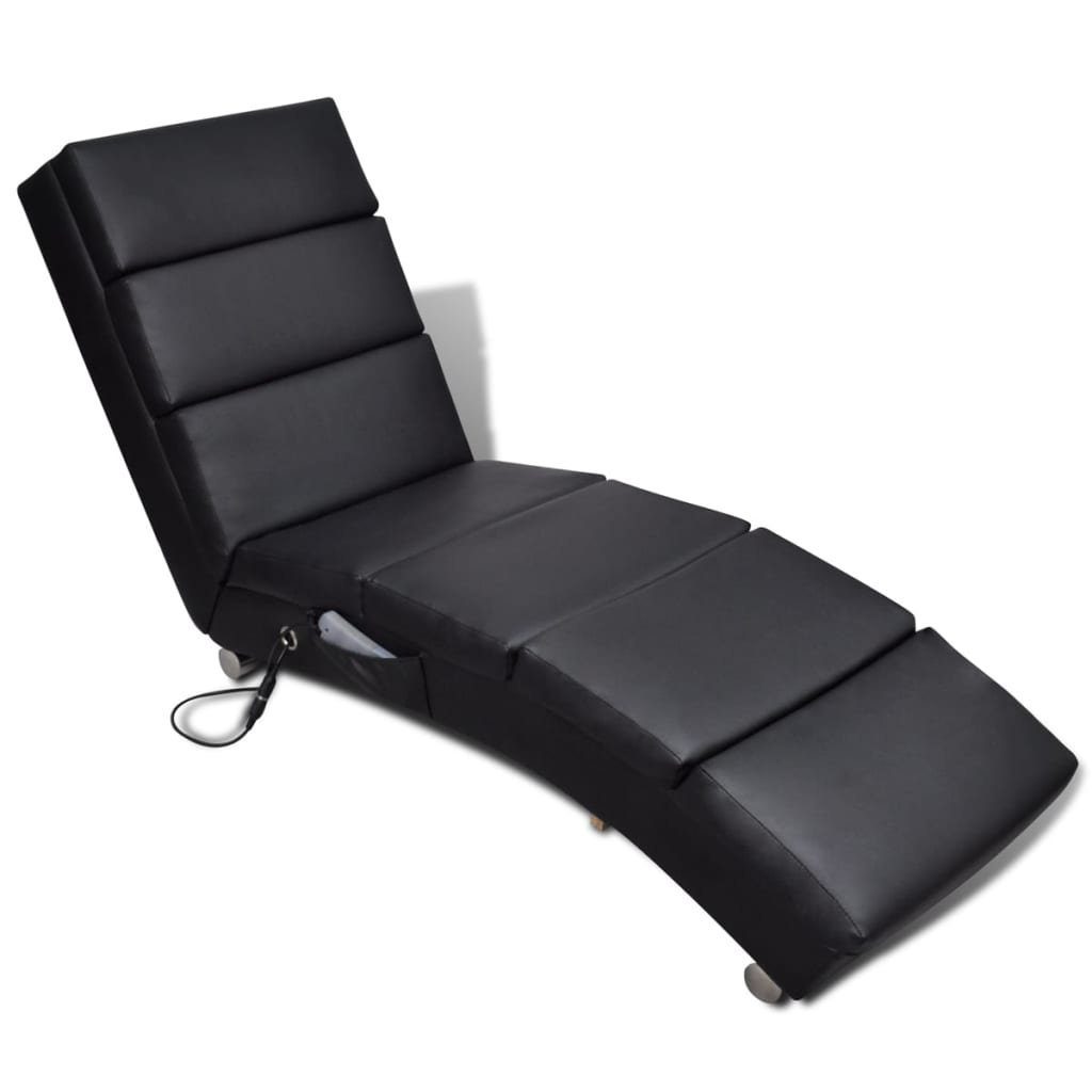 vidaXL Massagesessel Massage-Chaiselongue Schwarz Kunstleder (1-St)