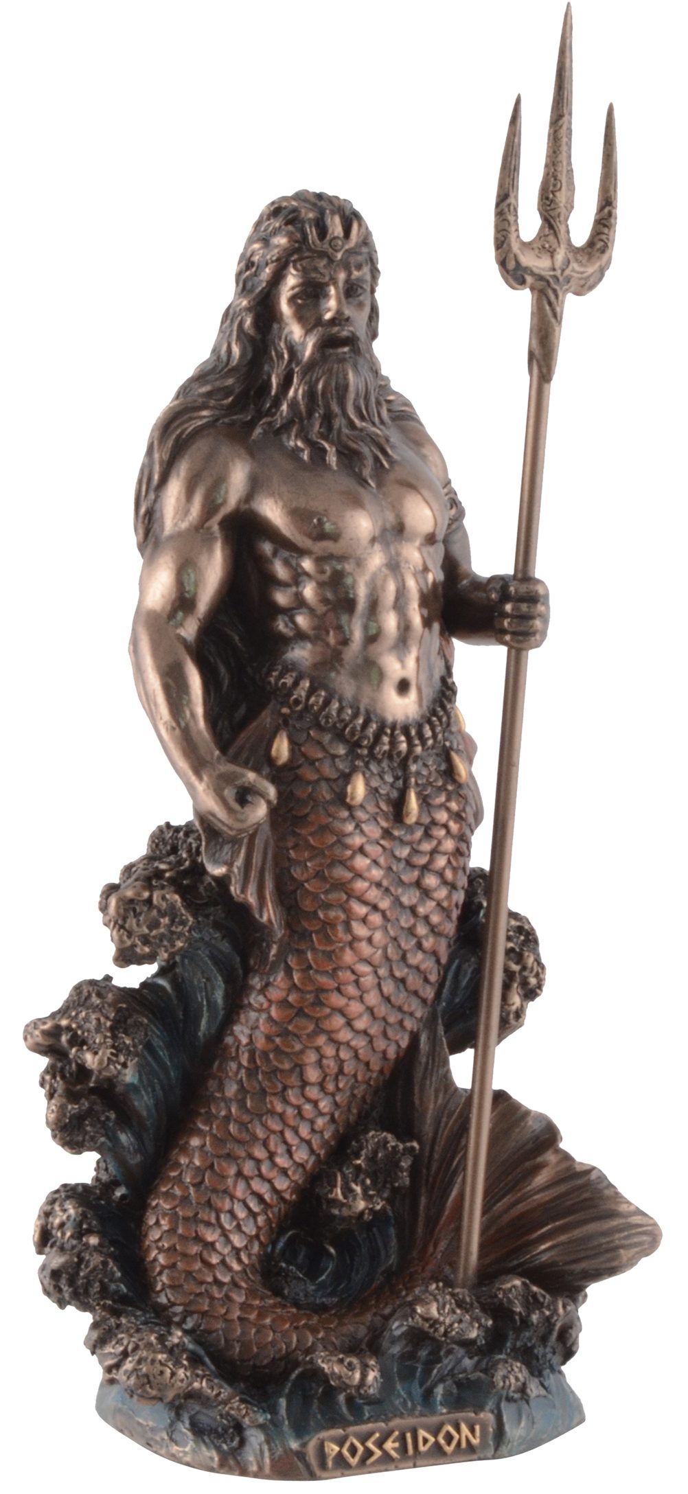 Vogler direct Gmbh Dekofigur Griechischer 8x7x18cm Veronesedesign, ca. Gott L/B/H bronziert/coloriert, Poseidon, Größe