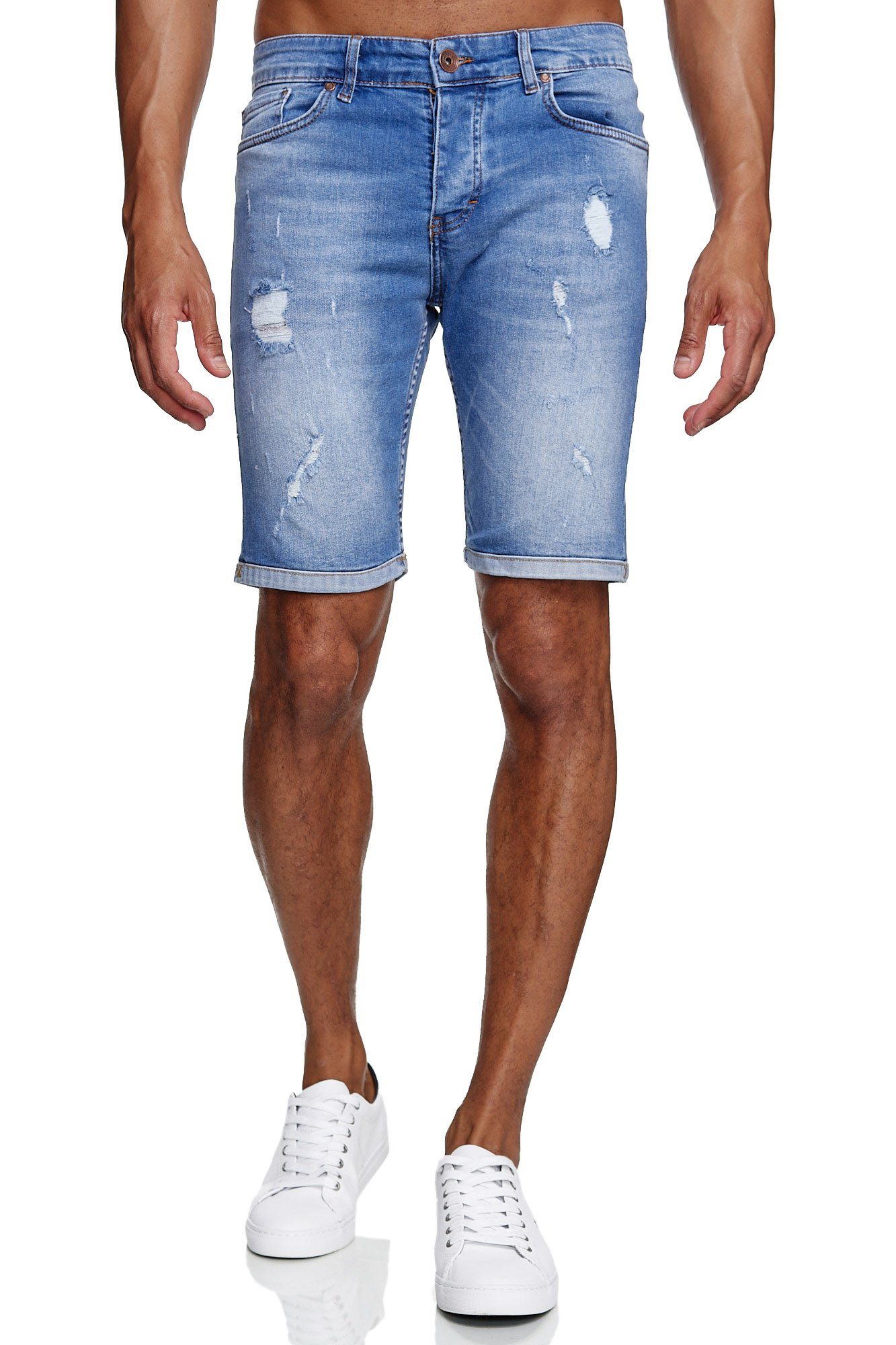 Jeansshorts Reslad Jeans Shorts Herren Kurze Hosen Sommer l Used Look Destroyed