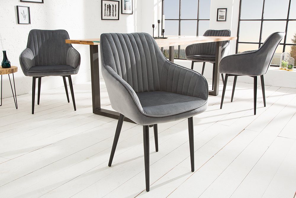 riess-ambiente Polsterstuhl TURIN silbergrau / schwarz (Einzelartikel, 1 St günstig online kaufen