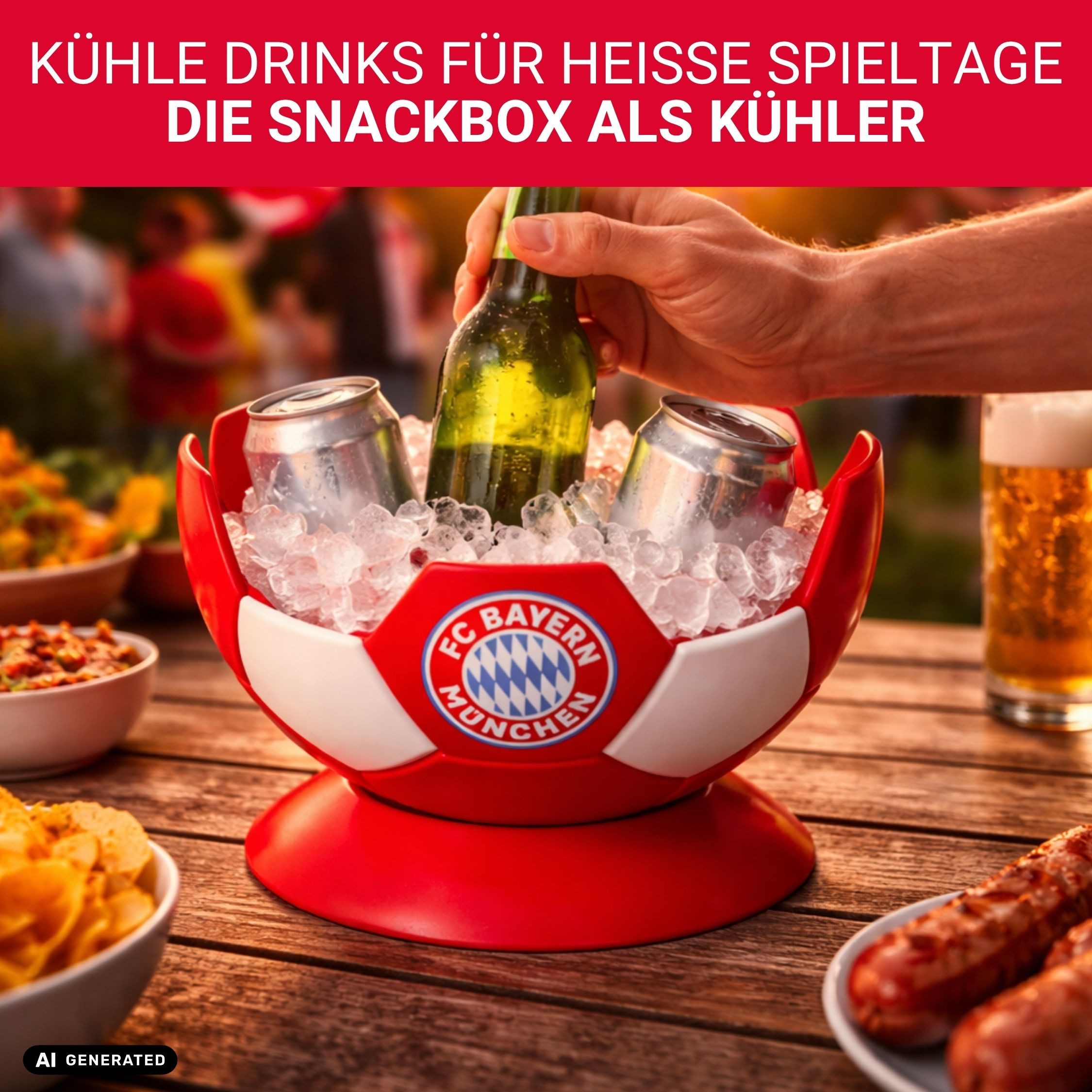 elasto Servierplatte Serveball 'Victory' FC Bayern München Fanartikel für Snacks & Getränke – Bild 5 von 5