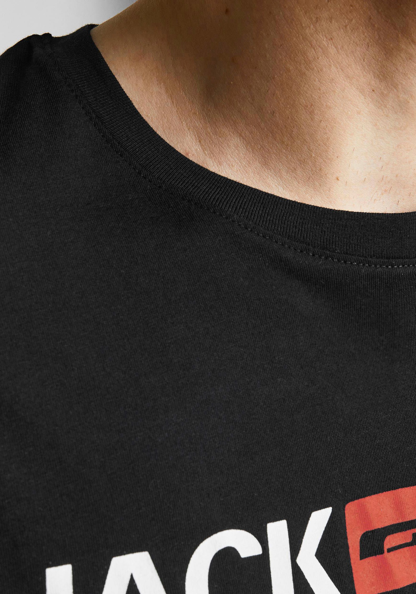 Jack & Jones PlusSize T-Shirt CORP mit Print und bequemem Rundhals bedruckt, modisch, regular fit, Baumwolle, Rundhals