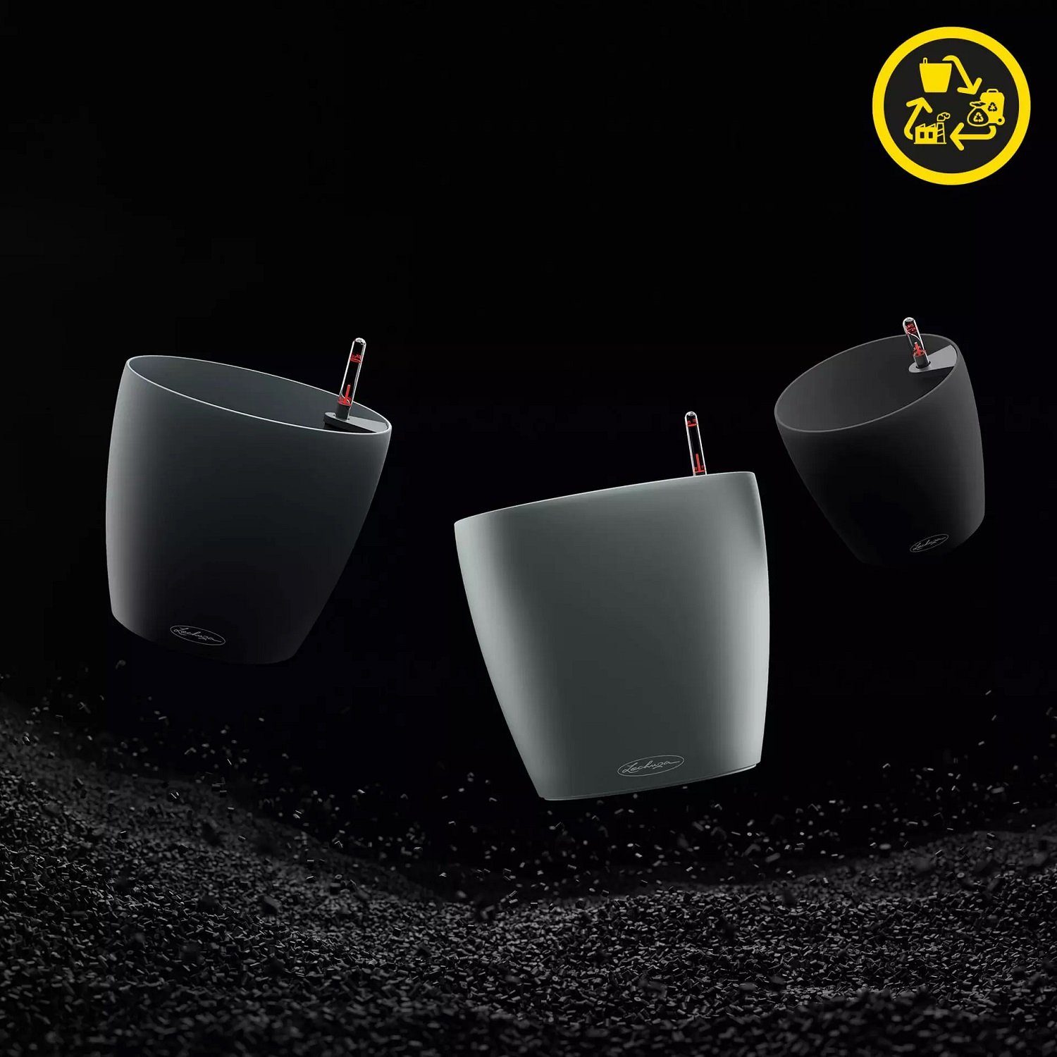 Lechuza® Blumentopf Blumentopf Classico Color ECO 28 dunkelgrau (Komplettset)