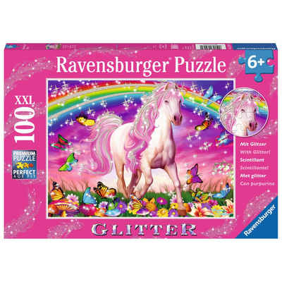 Ravensburger Puzzle Pferdetraum, Glitter-Puzzle, 100 Puzzleteile