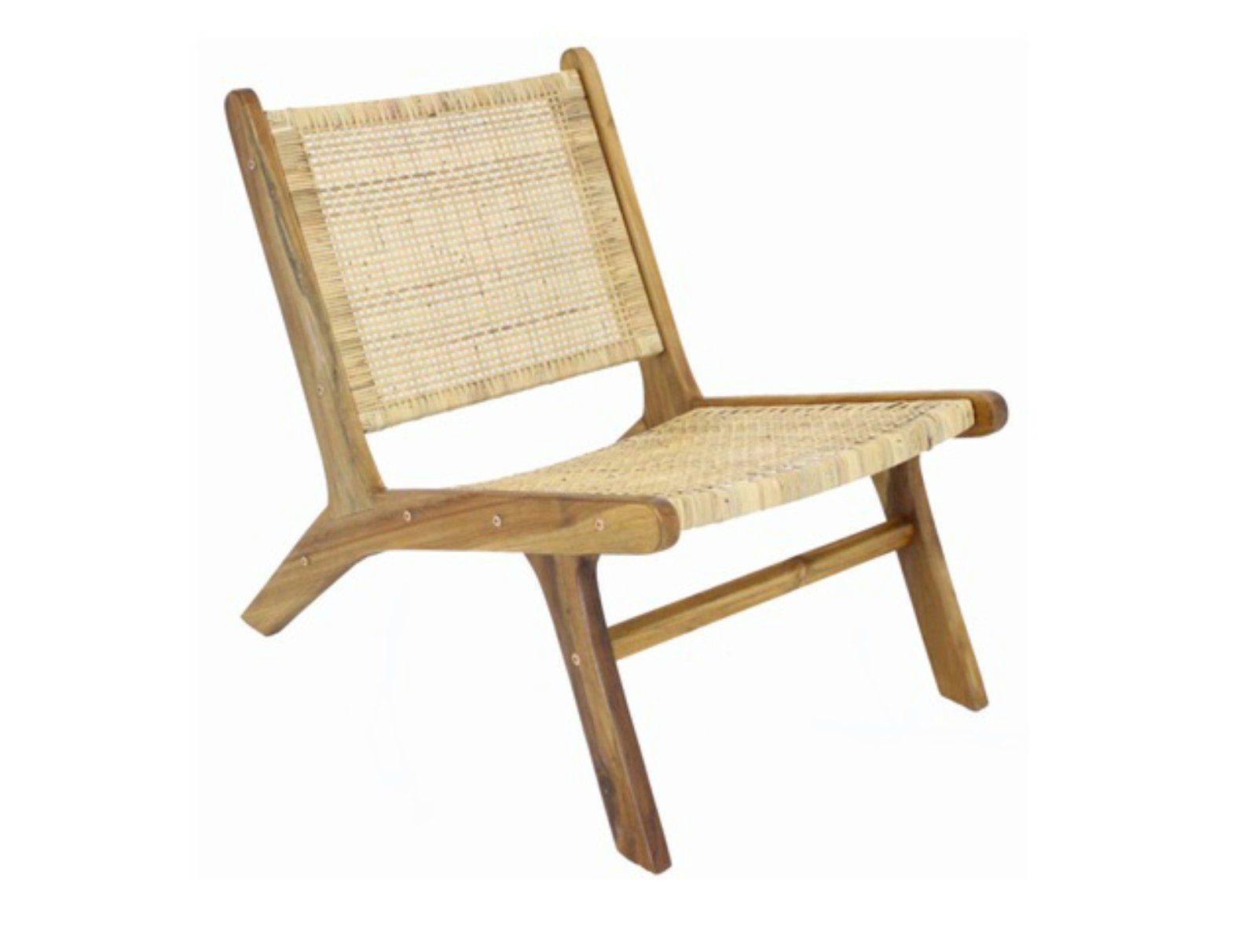 Van der Leeden Rattanstuhl 304475, Rattan mit Armlehnen Teakholz