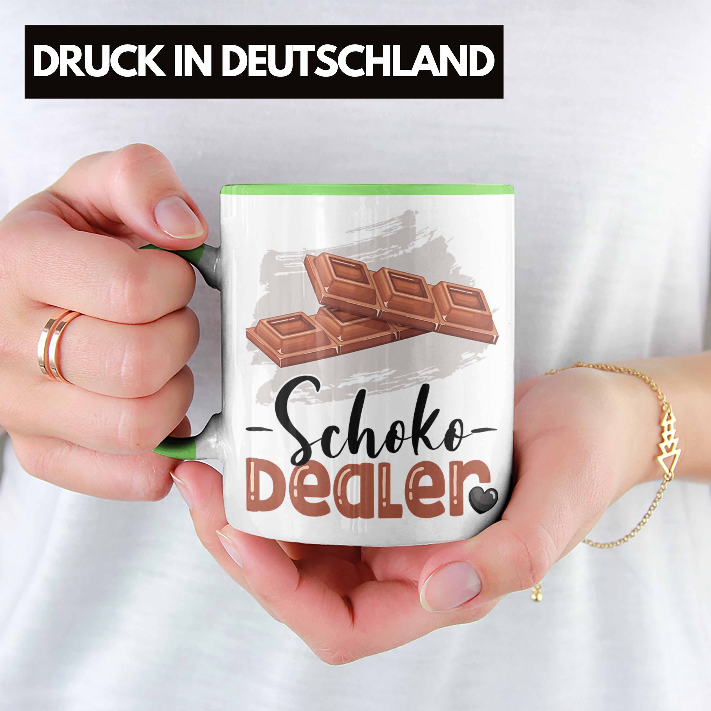 für Trendation Grün Spruc Tasse Geburtstag Dealer Schoko Tasse Geschenk Schokoladenverkäufer