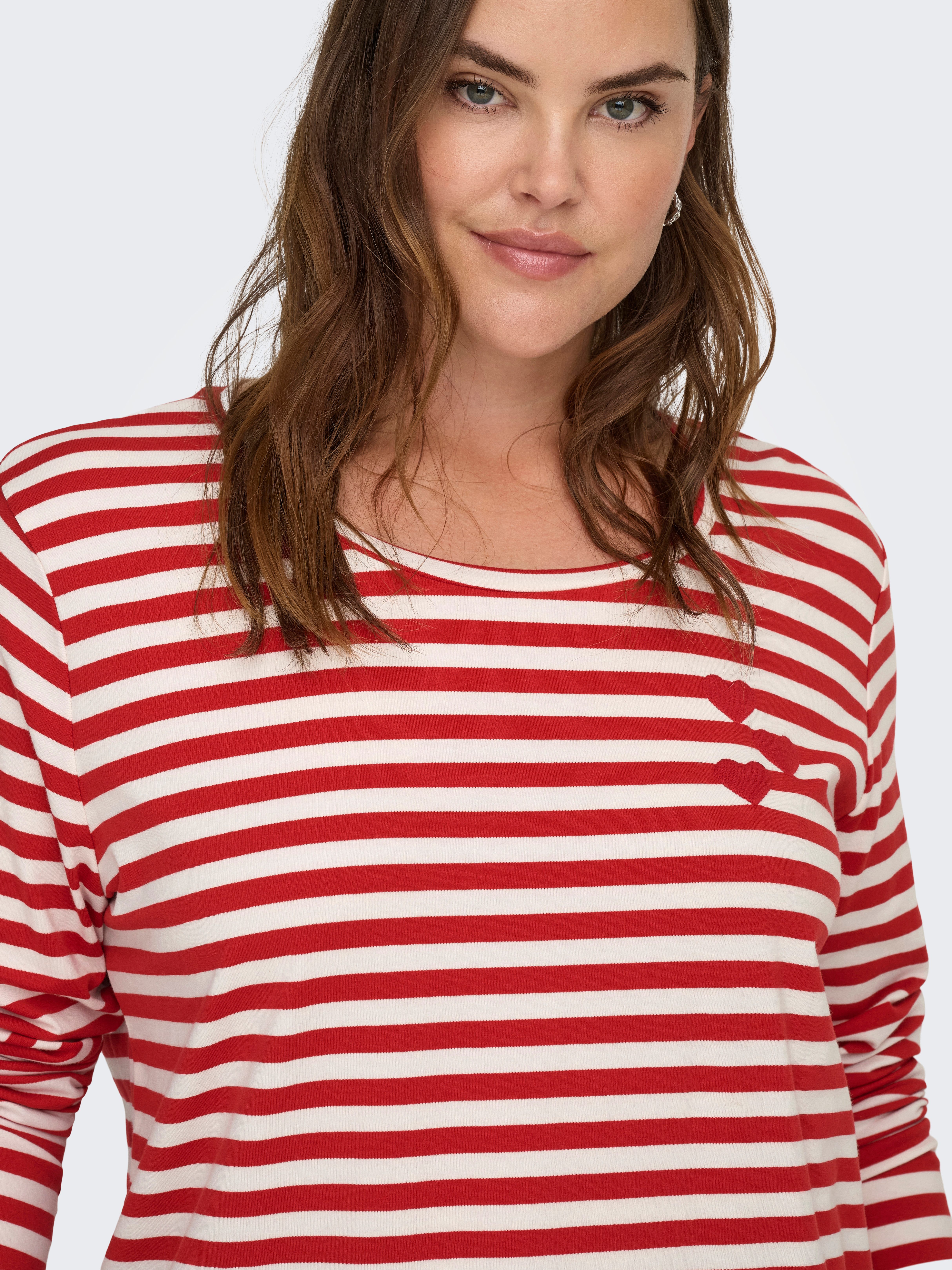 ONLY CARMAKOMA Langarmshirt CARBODIL L/S O-NECK BLOUSE JRS Materialmix, regular fit