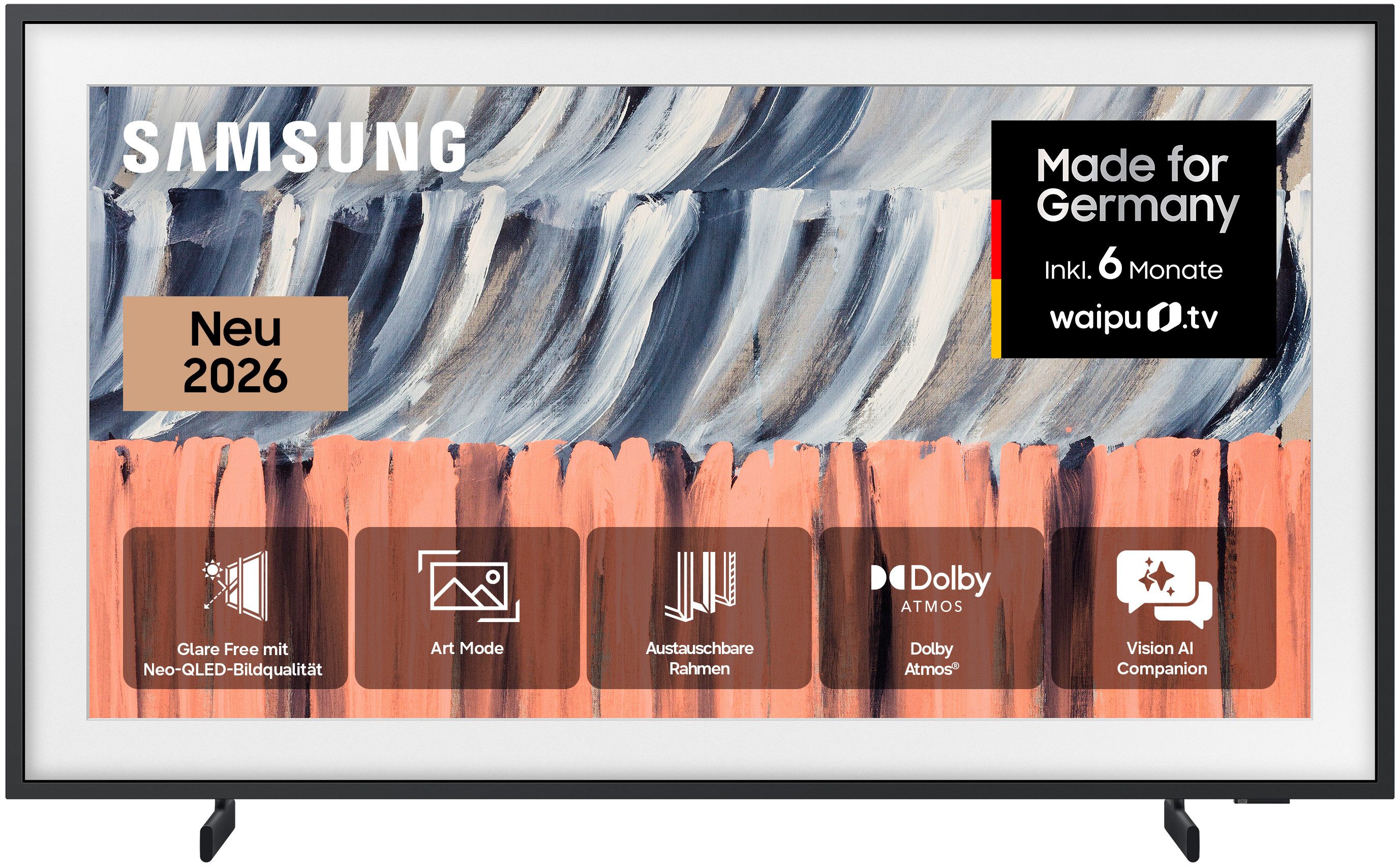 Samsung GQ43LS03HAU QLED-Fernseher (108 cm/43 Zoll, 4K Ultra HD, Smart-TV, Art Mode Kunstwerken, Design wandbündig, Antireflexion mit Glare Free)