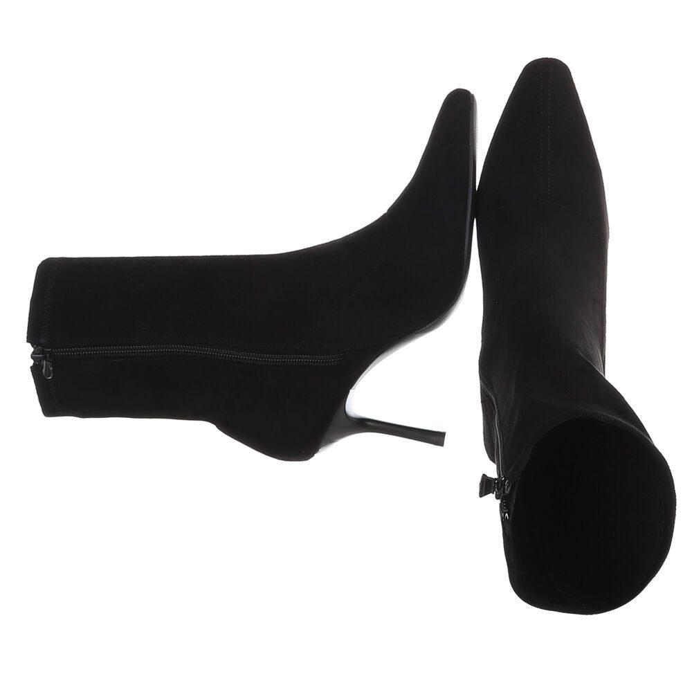 Ital-Design Damen Stiefelette mit High Heel und Sockendesign High-Heel-Stiefelette (92214123) Pfennig-/Stilettoabsatz Stiefeletten in Schwarz