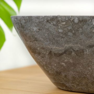 wohnfreuden Aufsatzwaschbecken Marmor Waschbecken 40 cm innen poliert grau (Kein Set), 8_102416