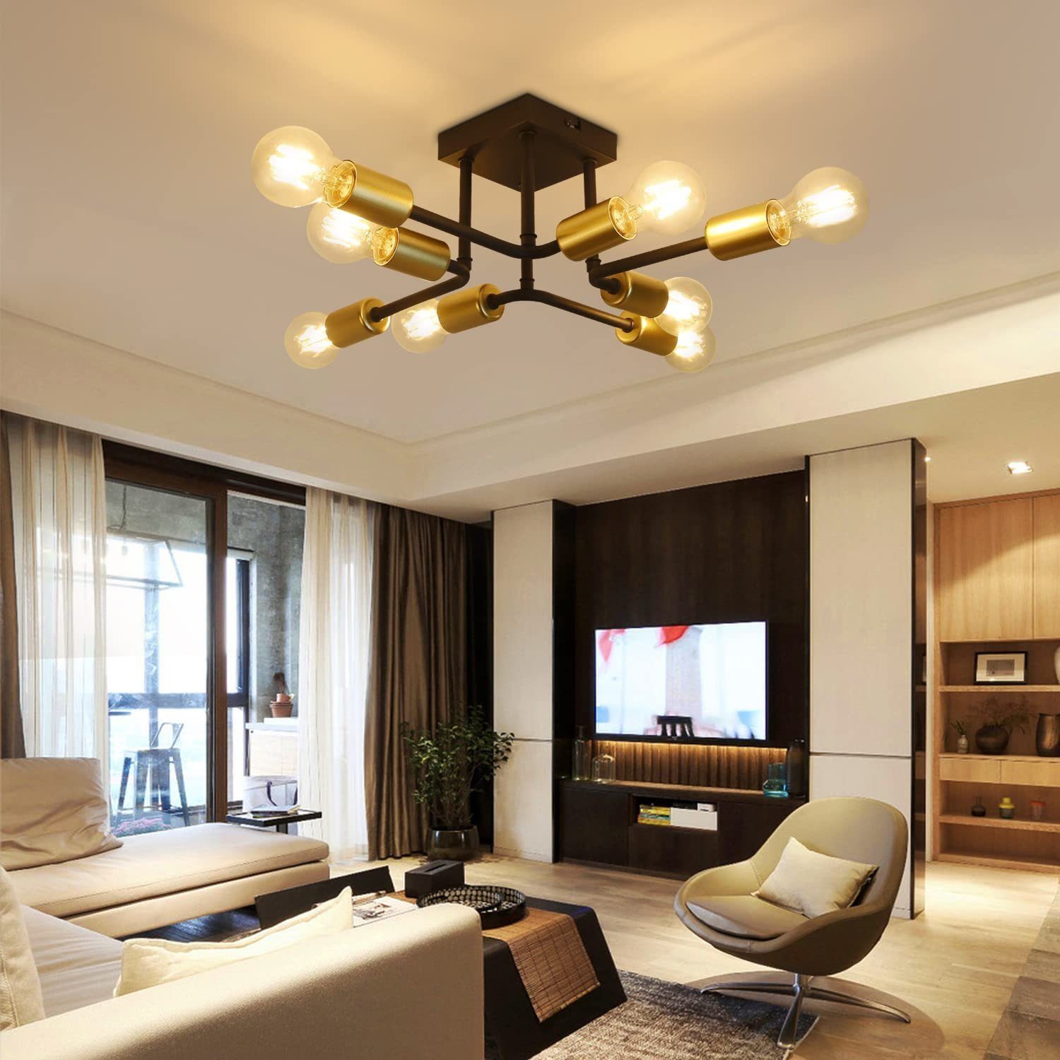 ZMH Deckenleuchte Deckenlampe Schwarz Deckenleuchte Vintage Schlafzimmer, o günstig online kaufen